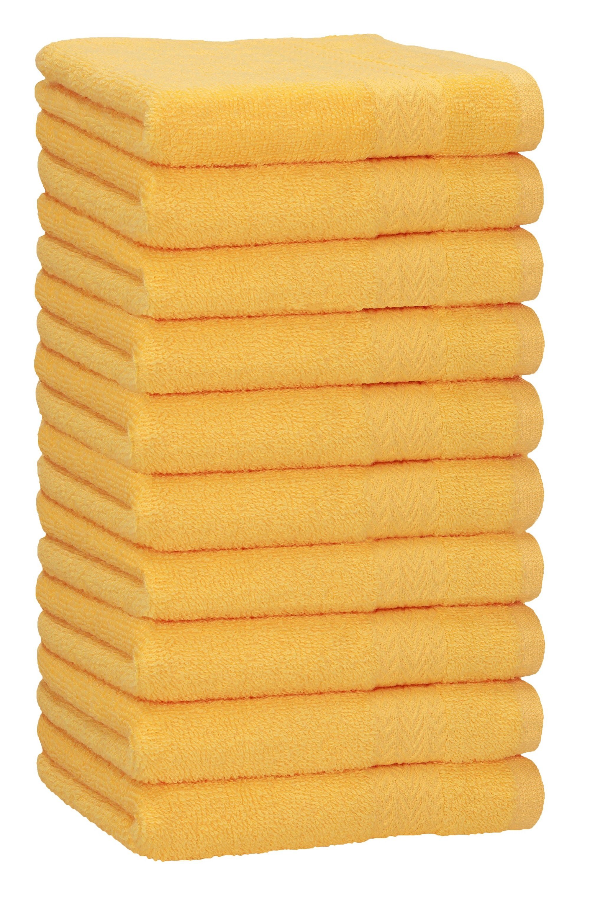 Betz Handtücher 10 Stück Handtücher Premium 50x100 cm Farbe honiggelb, 100% Baumwolle (10-St)