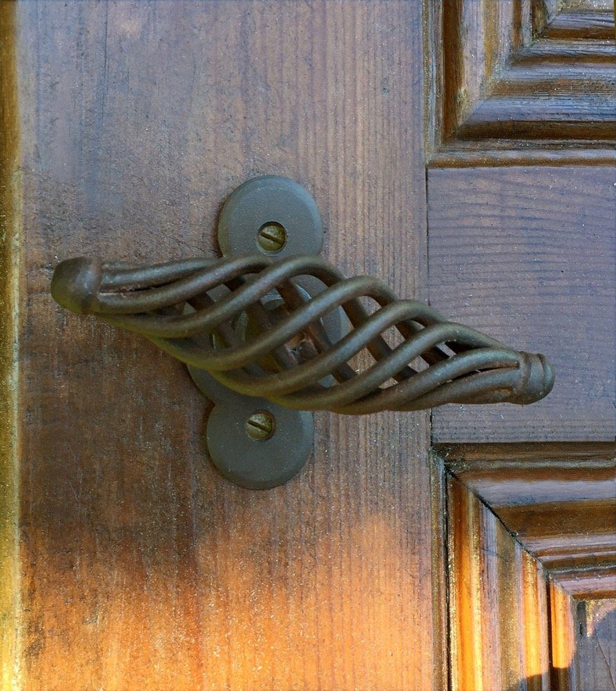 Antikas Fensterbeschlag Fenstergriff Antik Griff Schmiedeeisen gezwirbelt Kreuzgriff
