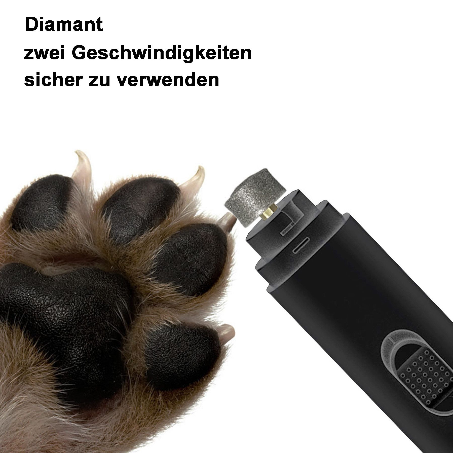 Senmudi Krallenschleifer Krallenschleifer für Hunde,2-Geschwindigkeiten Krallenpflege Schneider, Super Leise (45 dB),Geeignet für Große,Mittlere & Kleine Hunde/Katzen
