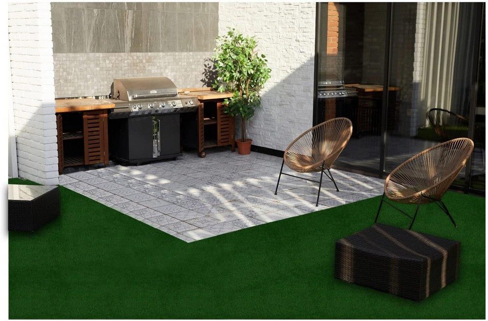 MDEKOR Kunstrasen Rasenteppich outdoor Meterware Höhe 6,5mm, 50x100cm Moos 630 (Grün)