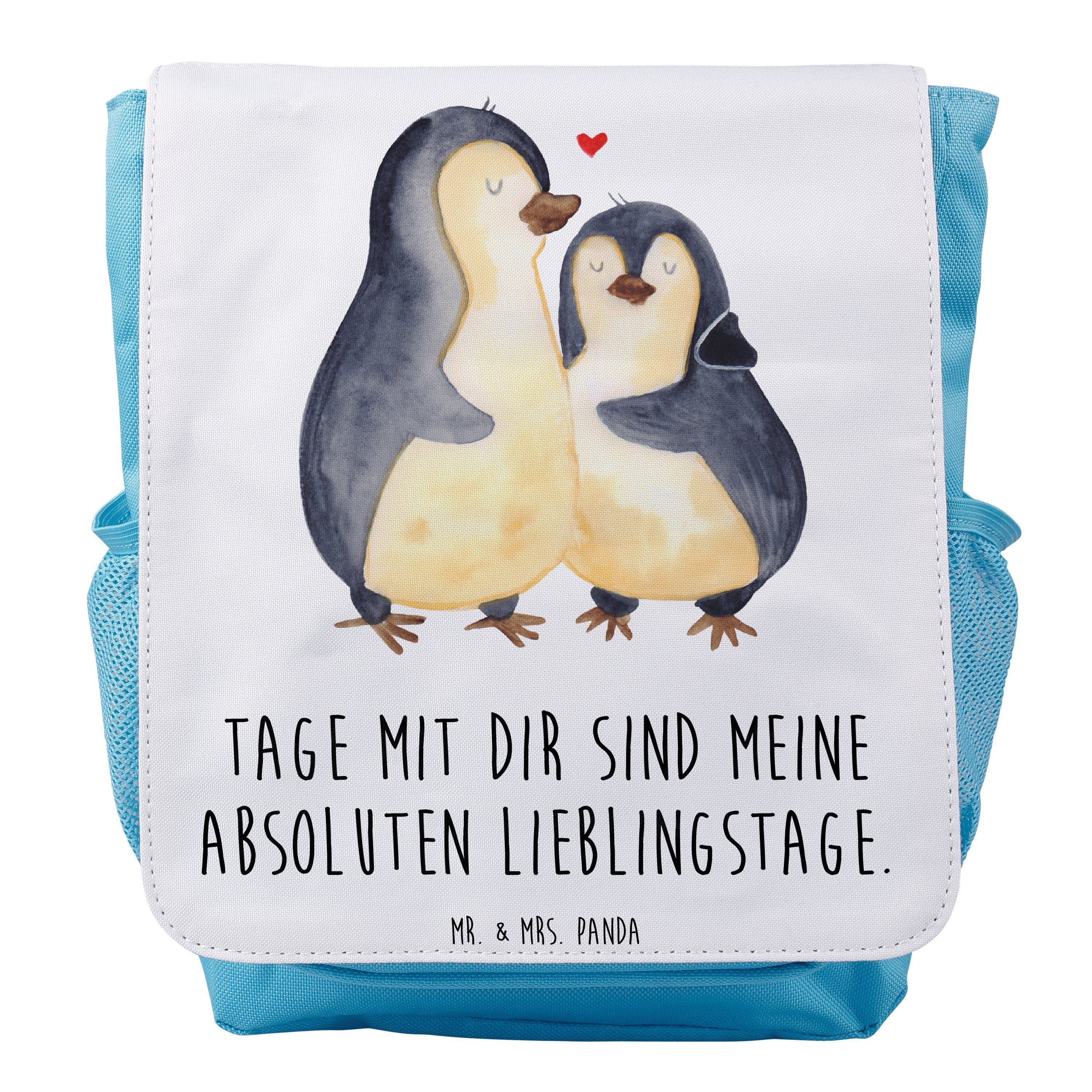 Mr. & Mrs. Panda Kinderrucksack Jungen Pinguin umarmend - Weiß - Geschenk, Verlobung, Rucksack Kinder