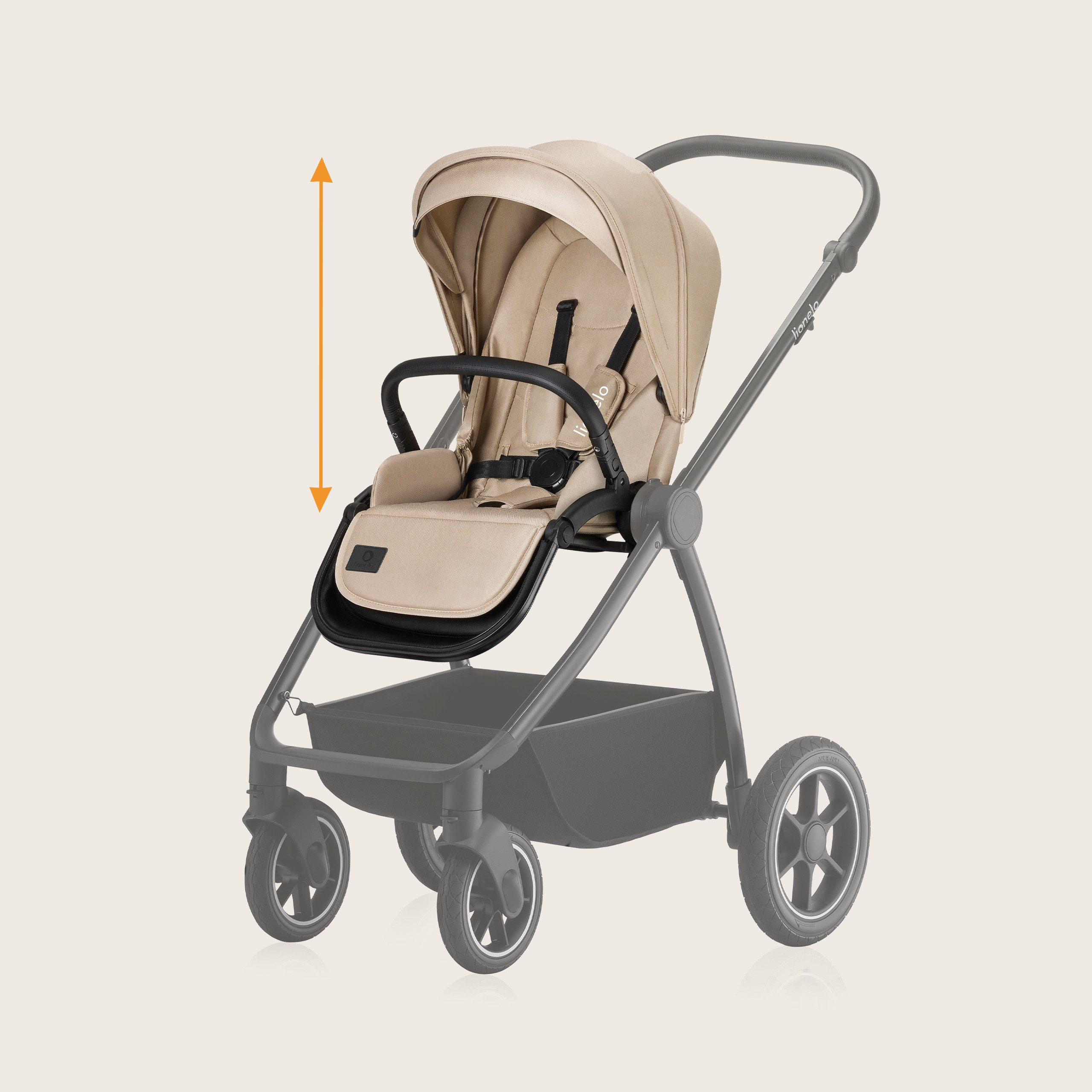 lionelo Kombi-Kinderwagen MERIL 3IN1, (Set 3in1), 3in1: XL-Babywanne/ADAC/Große Gummiräder/UPF50+/3D Panorama