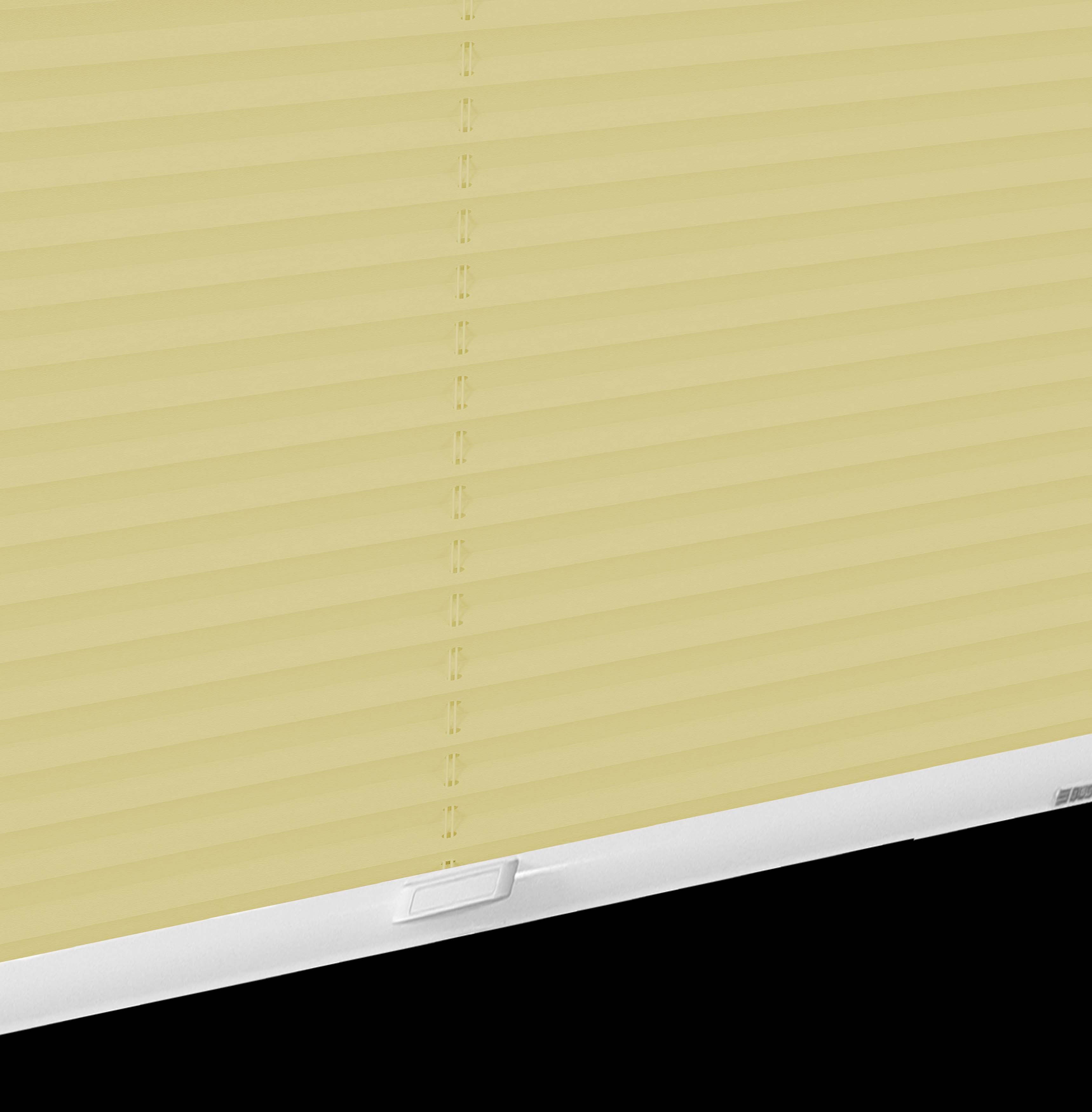 Dachfensterplissee StartUp Style verschraubt, gelb verspannt, Lichtschutz, mit Crepe, Führungsschienen sunlines