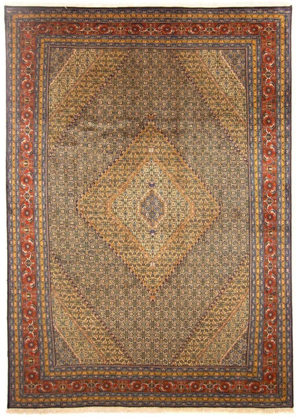 Wollteppich Ardebil Medaillon Marrone chiaro 340 x 245 cm, morgenland, rechteckig, Höhe: 10 mm, Unikat mit Zertifikat | Kurzflor-Teppiche