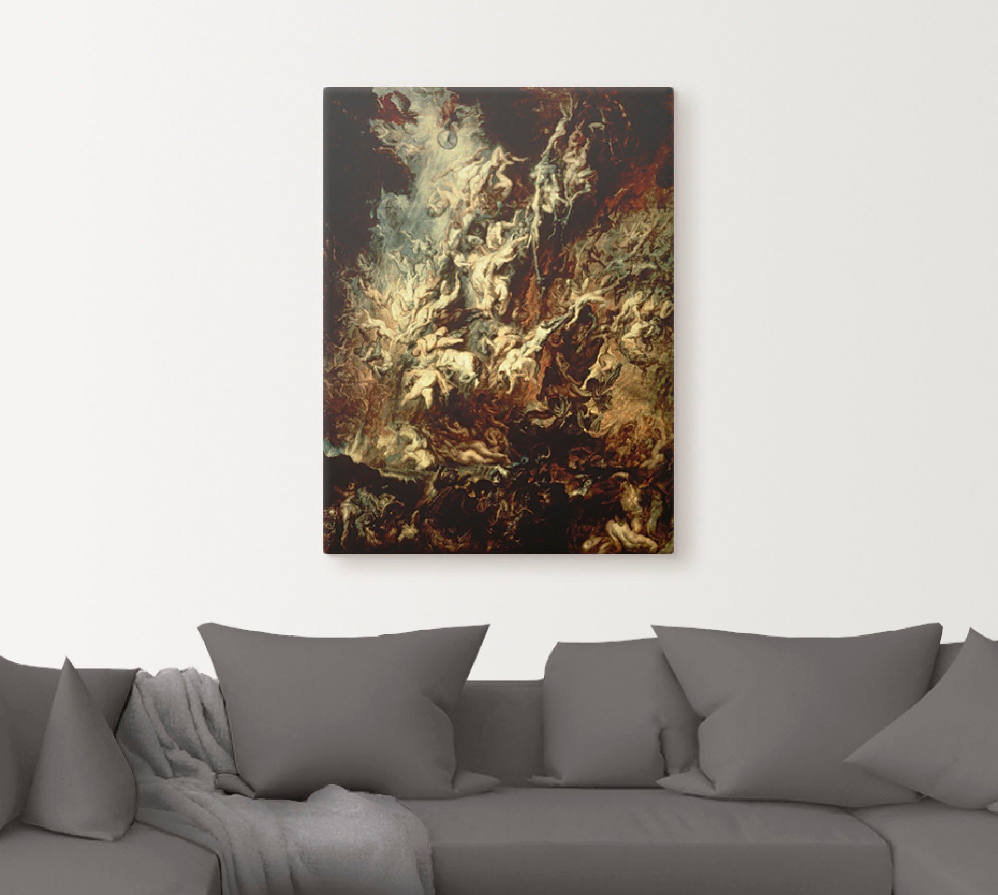 Artland Leinwandbild Höllensturz der Verdammten I, Dark Fantasy (1 St), auf Holzrahmen gespannt