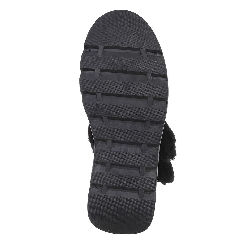 Ital-Design Sportliche Stiefelette mit Klettverschluss für Freizeit Plateaustiefelette (90458084) Keilabsatz/Wedge Stiefeletten in Schwarz
