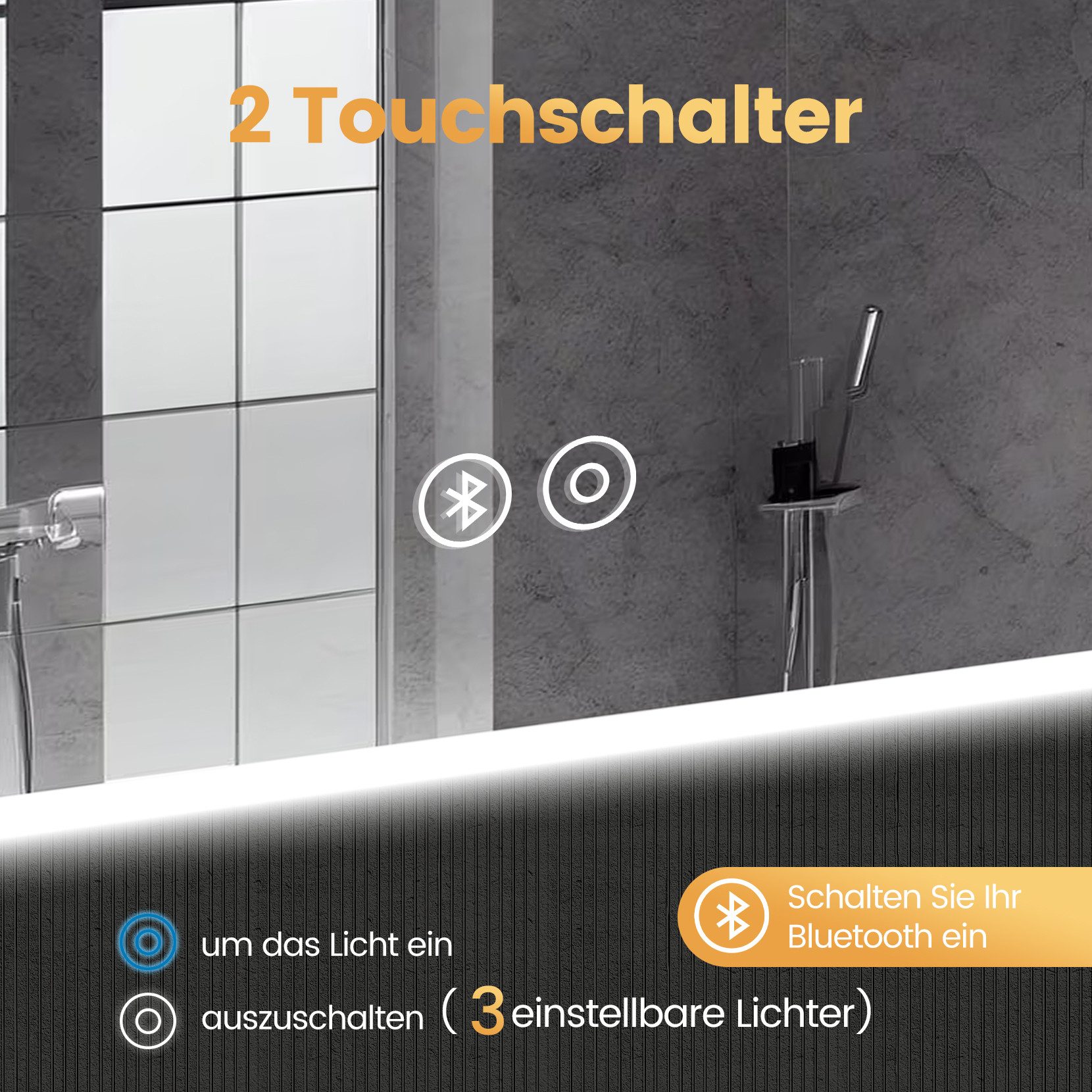 YOLEO Badspiegel LED Badezimmerspiegel Spiegel Wandspiegel günstig online kaufen