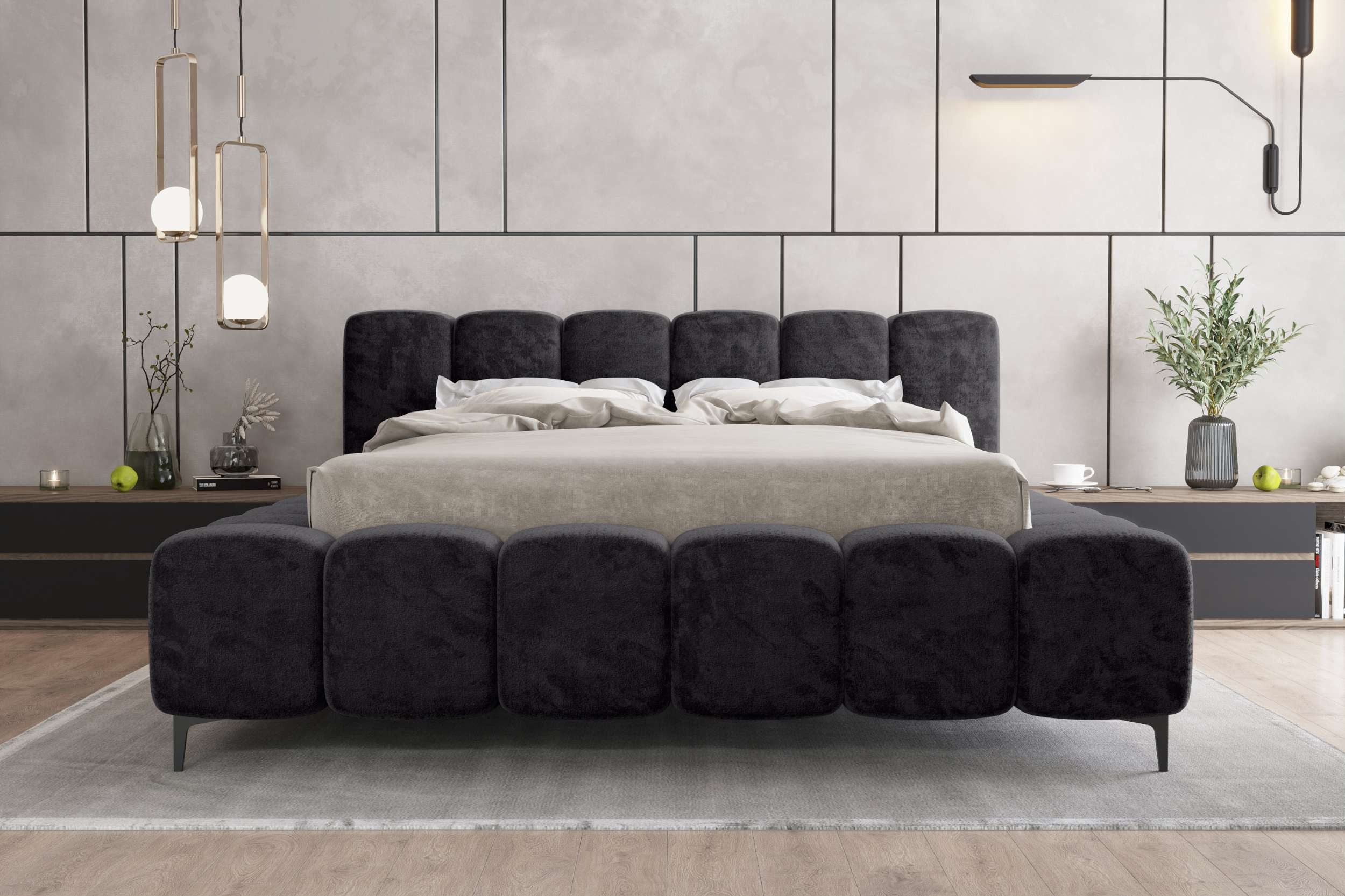 99rooms Polsterbett Cozy (Schlafzimmerbett, Bett), 140/160/180x200 cm, mit Bettkasten, Lattenrost, ohne Matratze