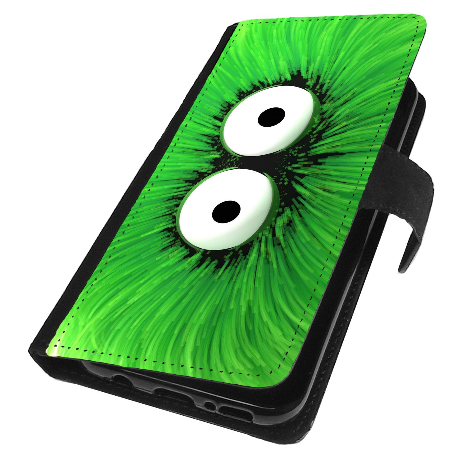 Traumhuelle Handyhülle MOTIV 126 Augen lustig grün Schutz Hülle für Samsung Galaxy Handy, Handytasche Flip Case Klapp Etui Cover Wallet Schutzhülle Silikon