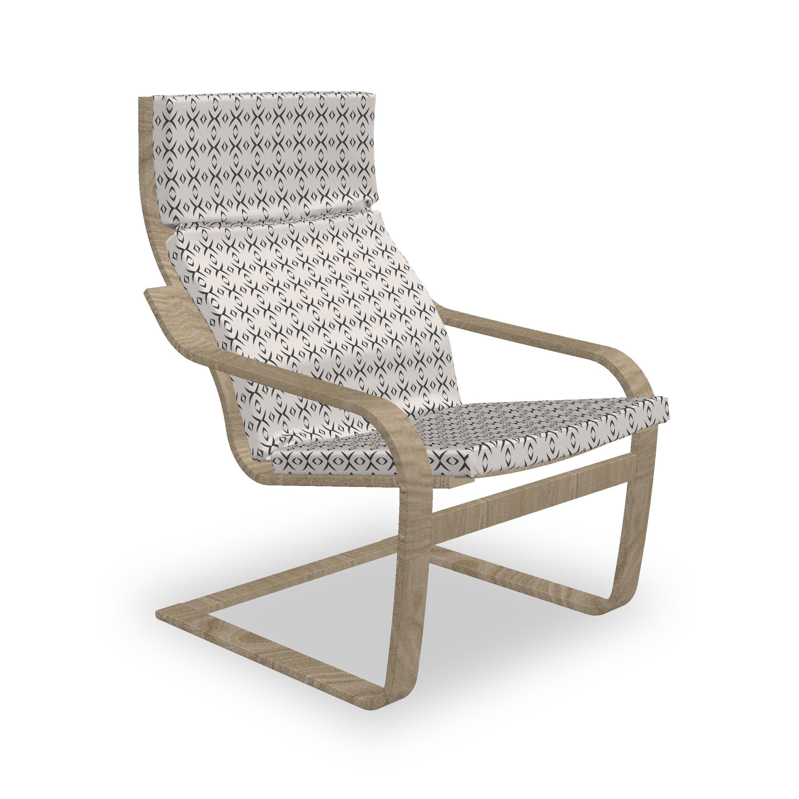 und Line Kunst Stuhlkissen mit Abakuhaus Sitzkissen Stuhlkissen Geometric Geometrisch Hakenschlaufe Reißverschluss, mit