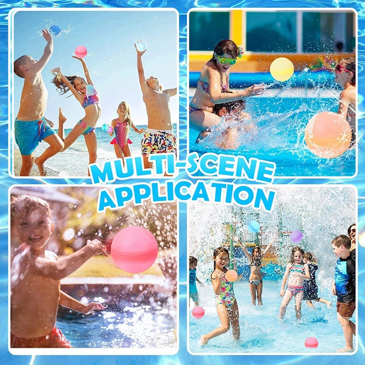 XDeer Wasserball Wiederverwendbare Wasserbomben,Reusable Water Balloon (10-St), mit Netzbeutel,Schnell Befüllbar,Selbstdichtende Silikonbälle