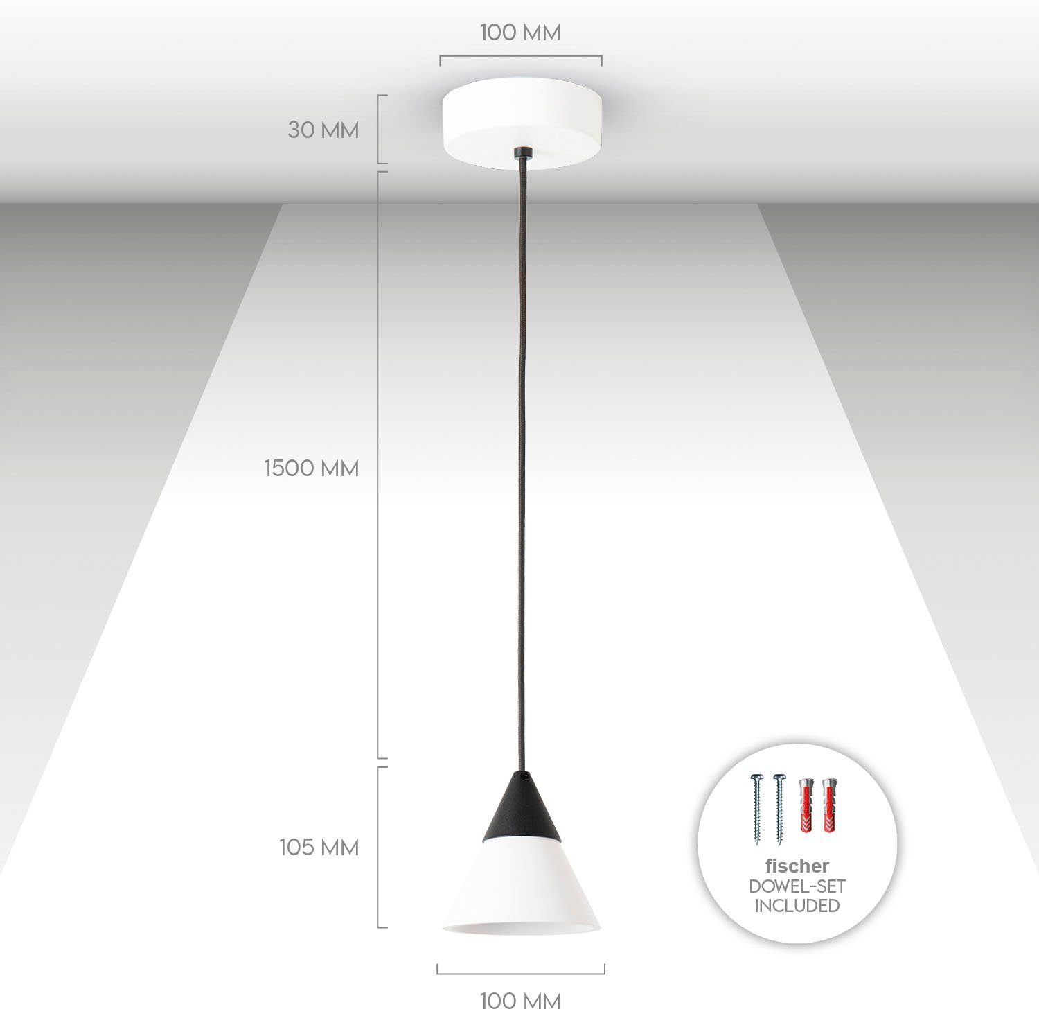 CLEA, Home LED Hängelampe Wohnzimmer fest Hängend Küchenlampe Esszimmer Warmweiß, Pendelleuchte LED Paco integriert,
