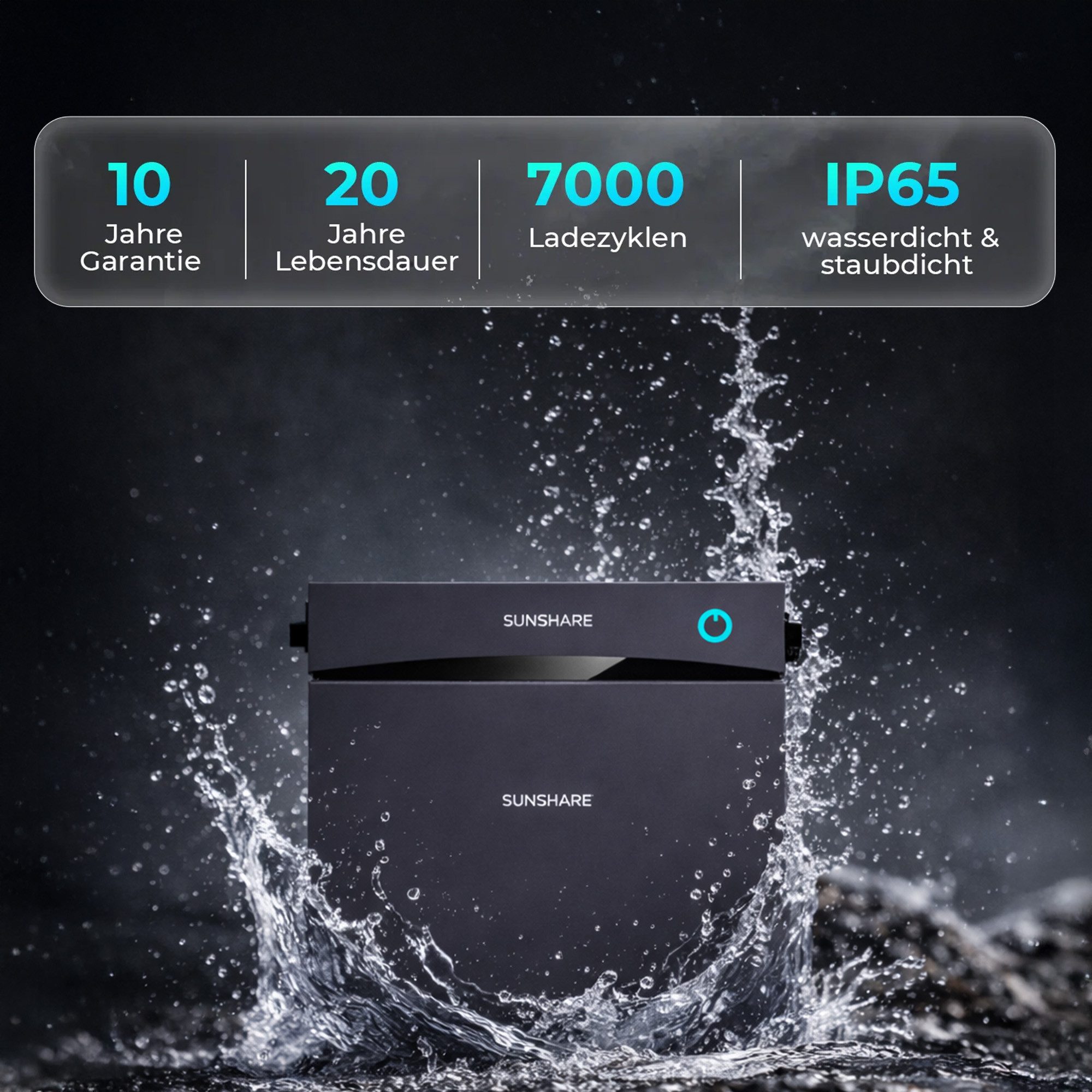Sunshare Balkonkraftwerk Ray 1200W Komplettset mit 2 kWh Glory Speicher, Halterung wählbar, 1200 W, (Komplettset (6× Module + Speicher + Halterungen)