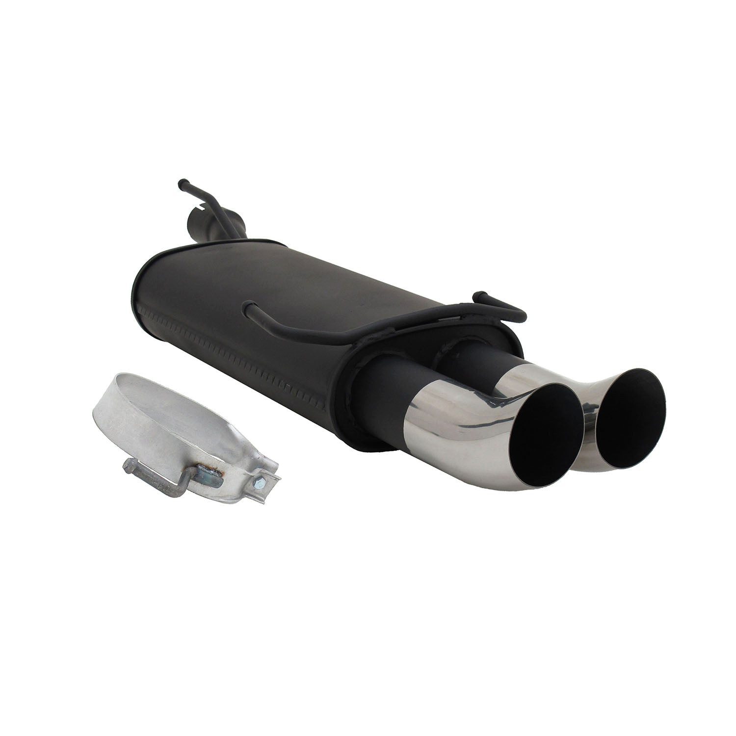 OMAC Auspuff-Flexrohr Novus Sportauspuff für Opel Astra F / Opel Kadett E 2x76mm mit ABE, (1-tlg), Leicht austauschbar - Doppelter Ausgang