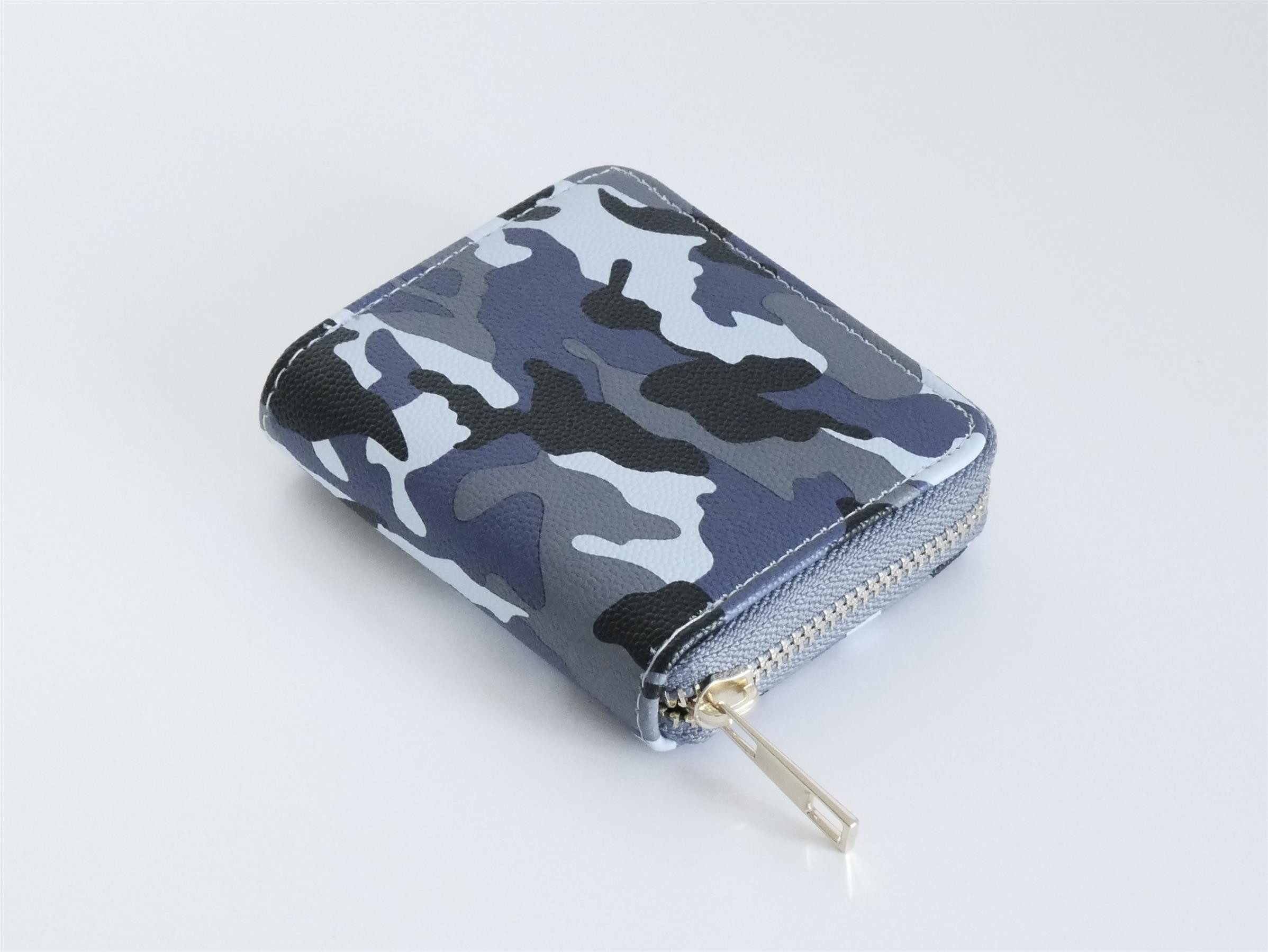 GlücksNugget Geldbörse Jungen Geldbörse Camouflage blau – robuste Kinderbörse