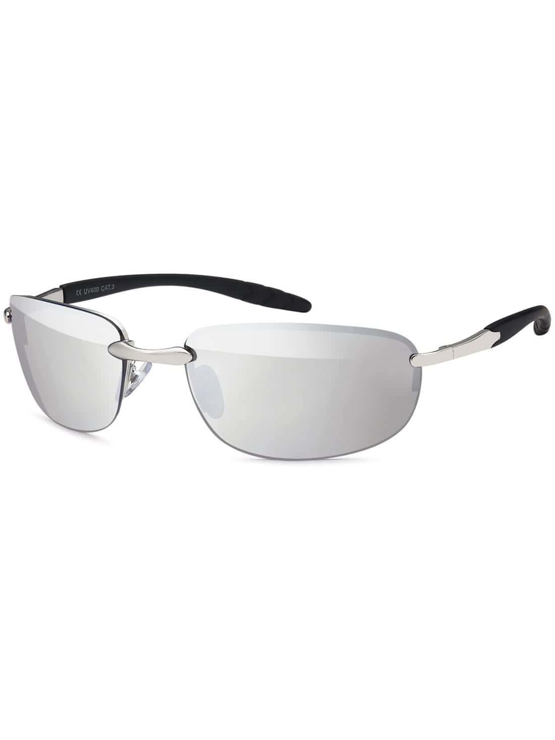 Silber Sonnenbrille Eyewear Metal Linsen mit Herren BEZLIT Sonnenbrille (1-St) schwarzen