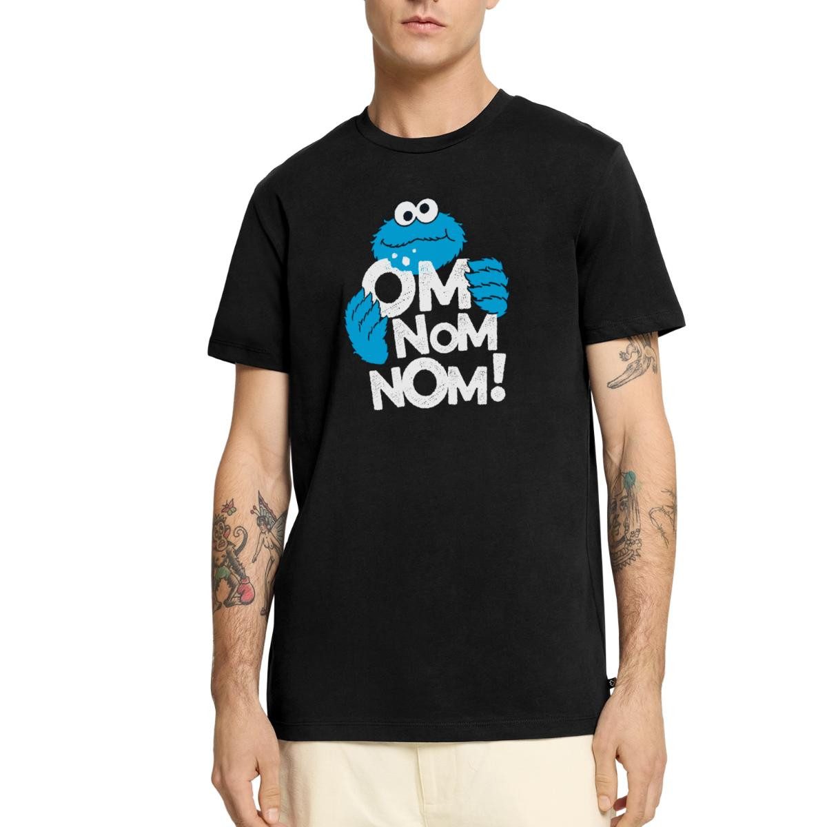 T-Shirt Sesamstraße Krümelmonster Om Nom Nom Männer Premium T-Shirt