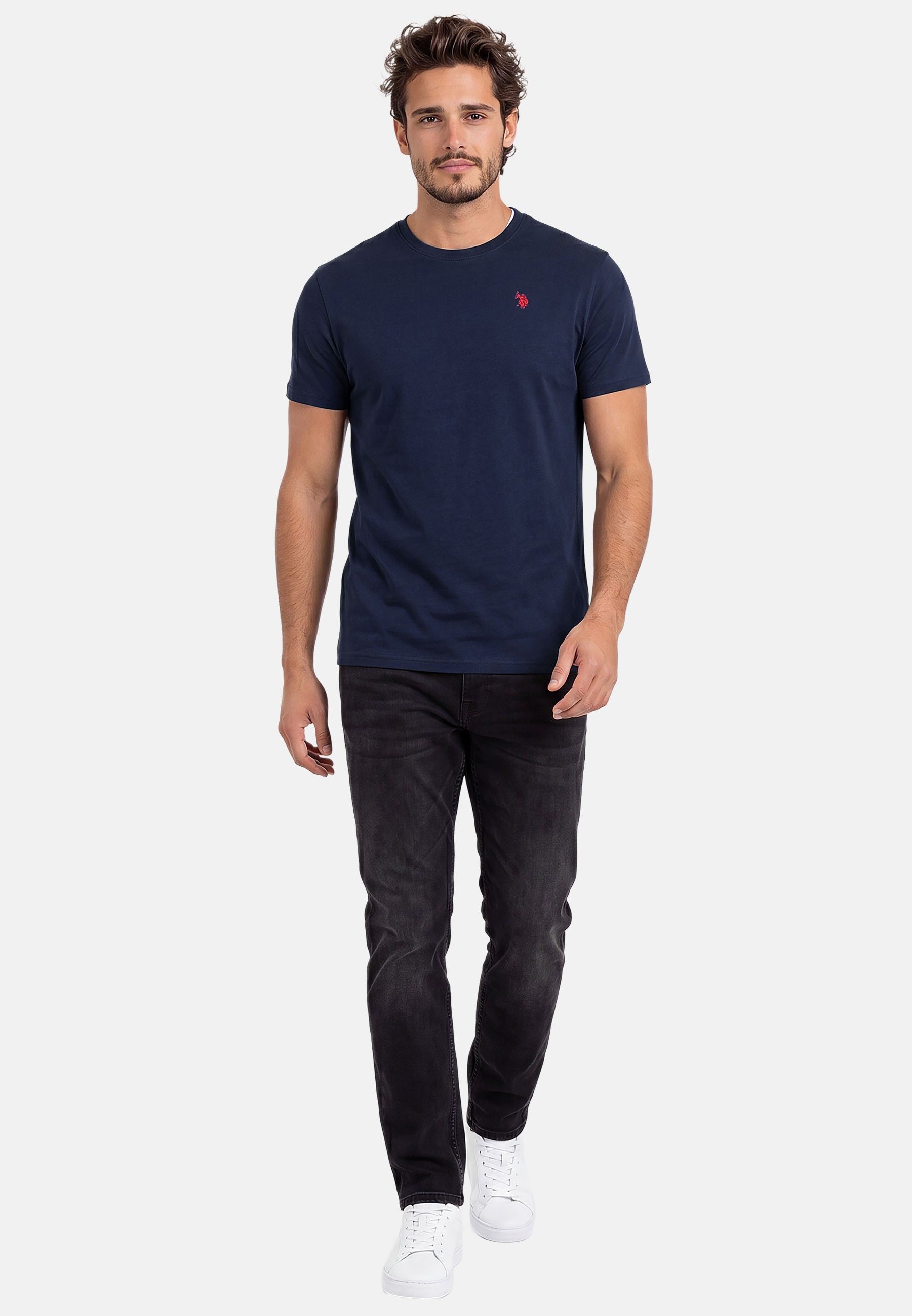 U.S. Polo Assn. T-Shirt USNaash – Herren Basic Shirt aus 100 % Baumwolle Klassischer Rundhalsausschnitt, weiches Material und Logo-Stickerei
