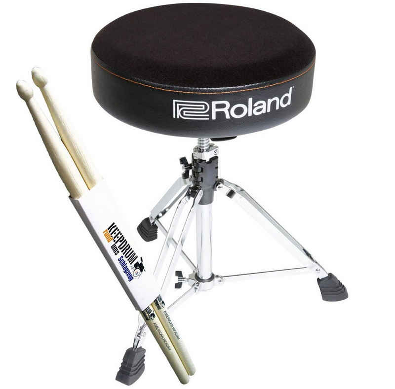 Roland Audio Schlagzeughocker Roland RDT-R Drumhocker Rundsitz + Drumsticks (kein), kein