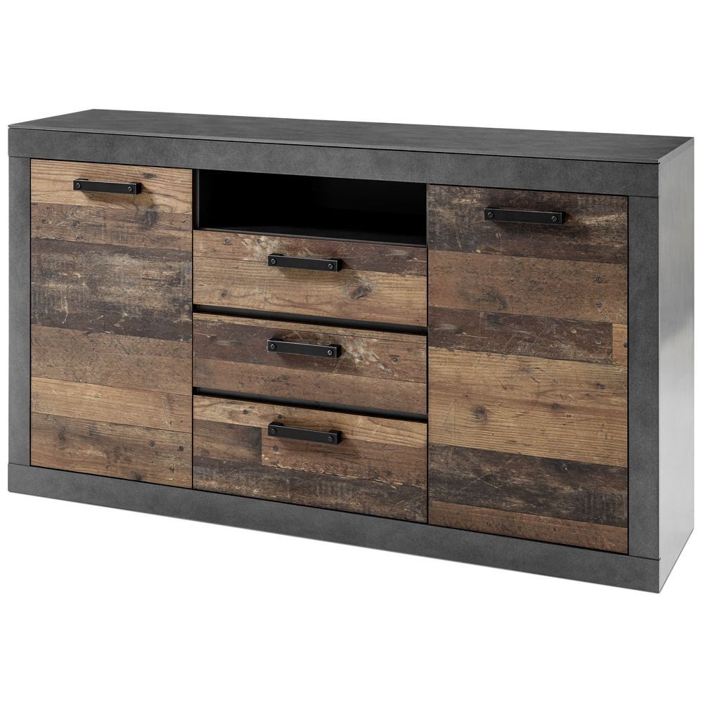 Lomadox Sideboard BERLIN-61, Industrial-Design in Old günstig online kaufen