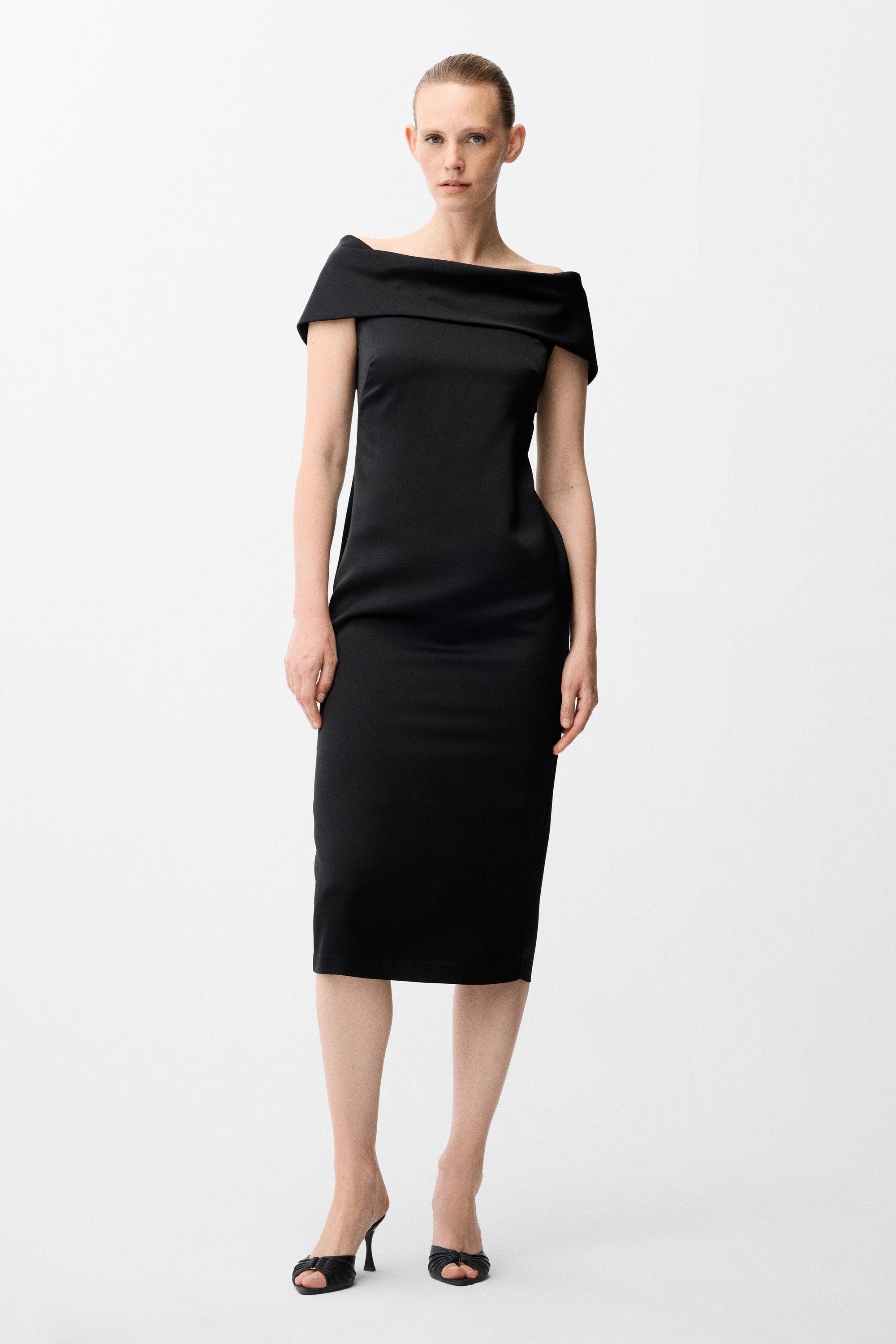 adL Abendkleid Langes Kleid mit U-Boot-Ausschnitt