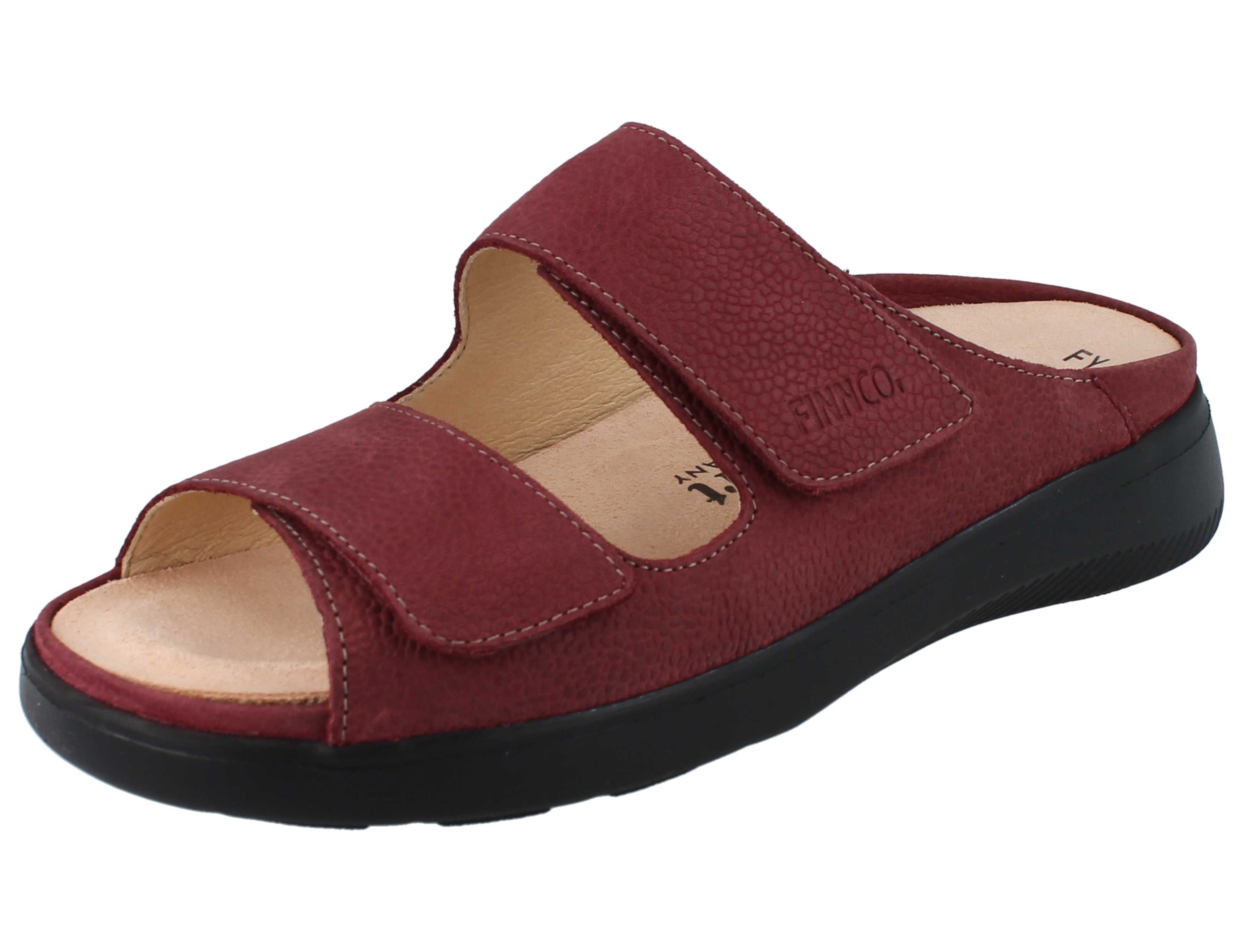 Finn Comfort FINN COMFORT Flores-Soft Damen Pantolette rot Nubukleder - Größe: 40 Pantolette Wechselfußbett