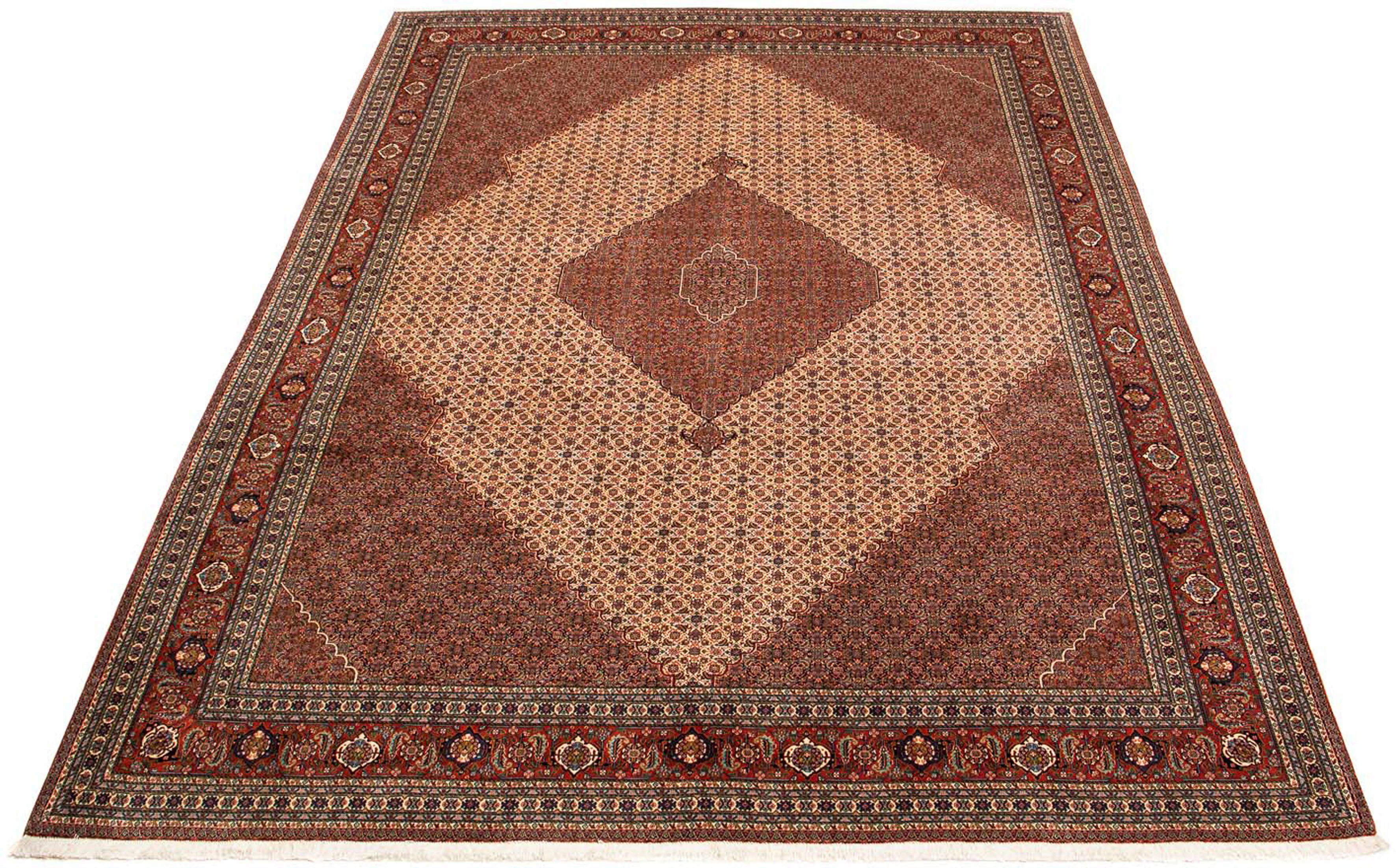 Orientteppich Perser - Nomadic - 395 x 318 cm - braun, morgenland, rechteckig, Höhe: 10 mm, Wohnzimmer, Handgeknüpft, Einzelstück mit Zertifikat | Kurzflor-Teppiche