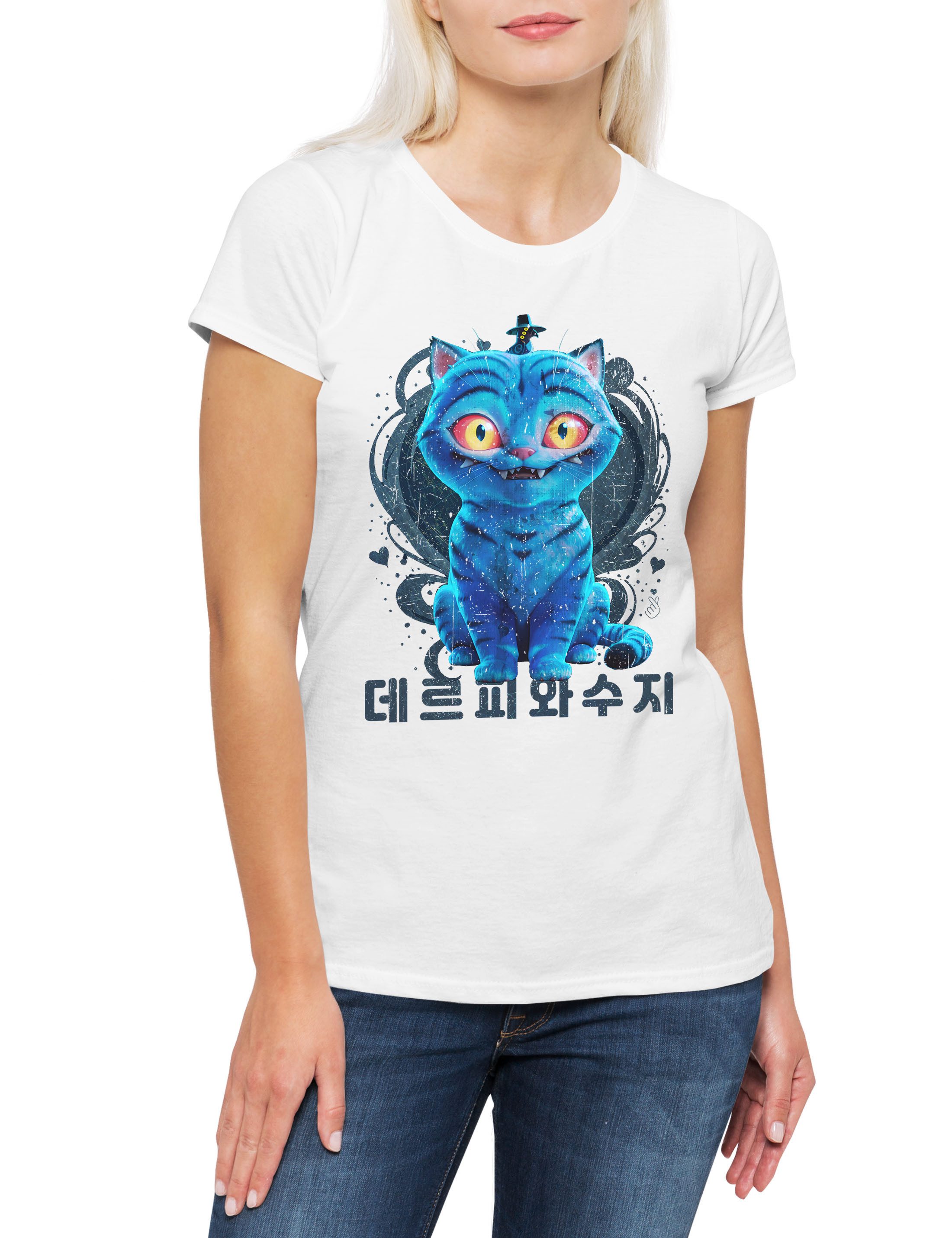 Urban Backwoods Print-Shirt Cute Anime Hunter Cat Damen T-Shirt Hunters KPop K-Pop Demon Derpy & (1-tlg) Sussie Musical Fantasy Huntr/x