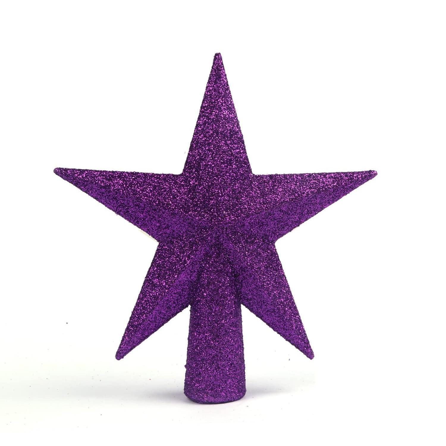 LuxusKollektion Christbaumspitze Weihnachtsbaumspitze Glitzerstern Violett 15cm