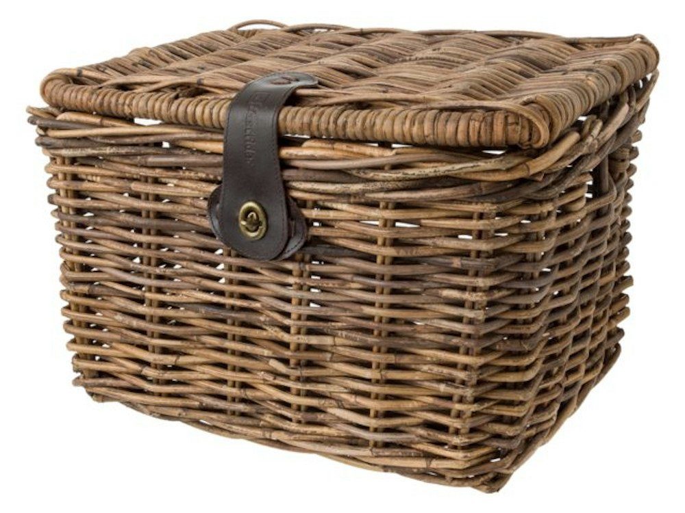 AGU Fahrradkorb FastRider Rattankorb mit Deckel 20300512 Dekokorb Weidenkorb
