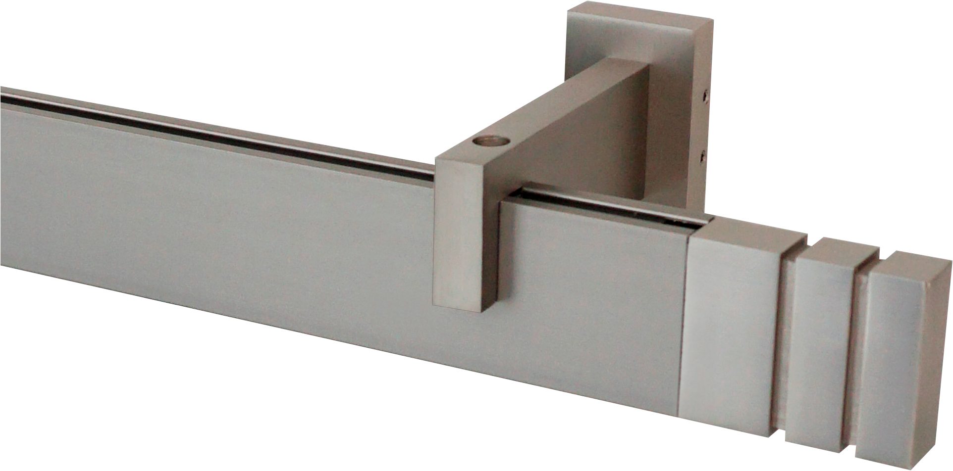 GARESA Gardinenstange FLAT, 1-läufig, Wunschmaßlänge, verschraubt, Aluminium, Rechteckprofil, Wandmontage, perfekter Lauf, modern, verlängerbar
