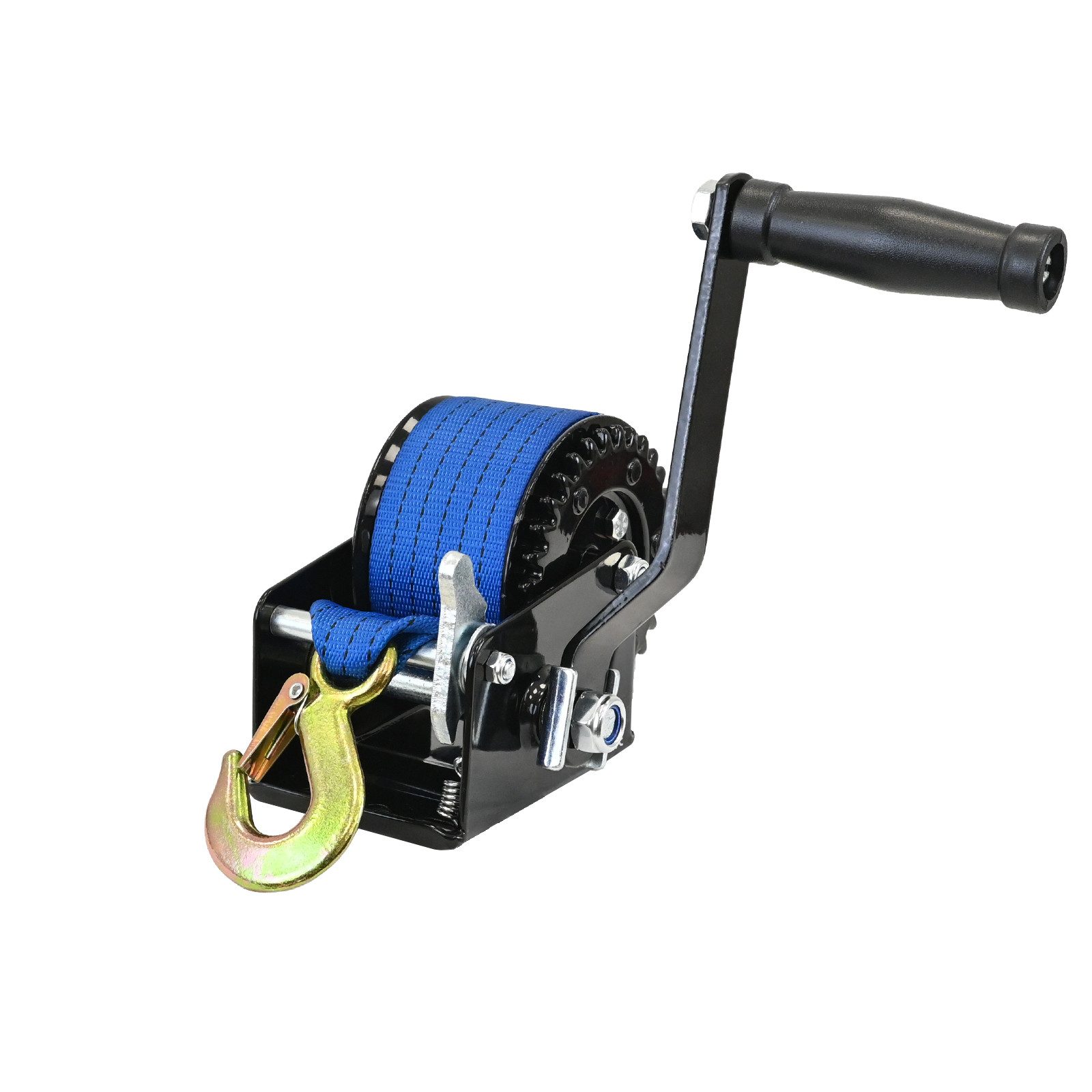 TRUTZHOLM Winde Gurtwinde 360 kg Gurtlänge 8 m Gurtbreite 5 cm mit Lasthaken, (1-St), Lasthaken mit Tropfenöffnung, Sperrhebel