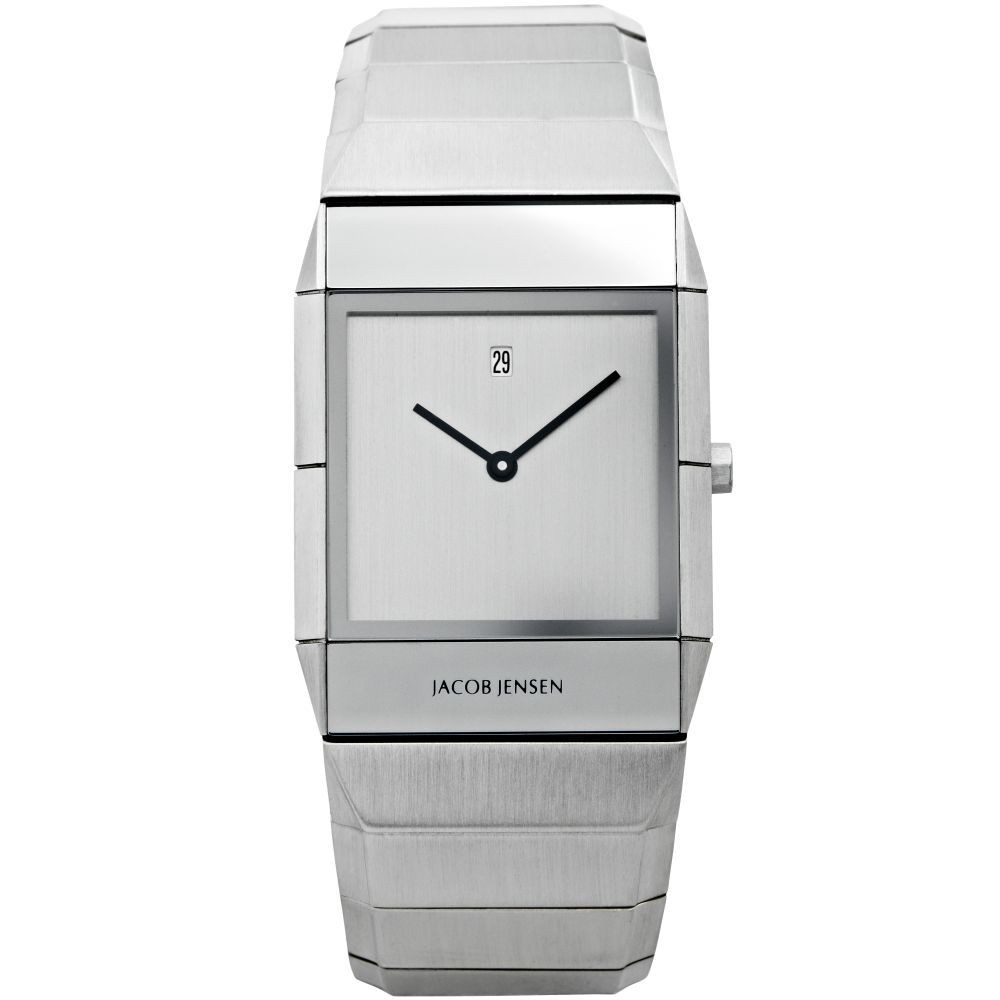 Jacob Jensen Quarzuhr JACOB JENSEN Herren Armbanduhr SAPPHIRE SERIES 552 silber B. 30 mm