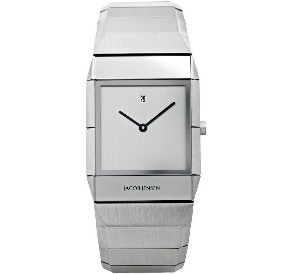 Jacob Jensen Quarzuhr JACOB JENSEN Herren Armbanduhr SAPPHIRE SERIES 552 silber B. 30 mm