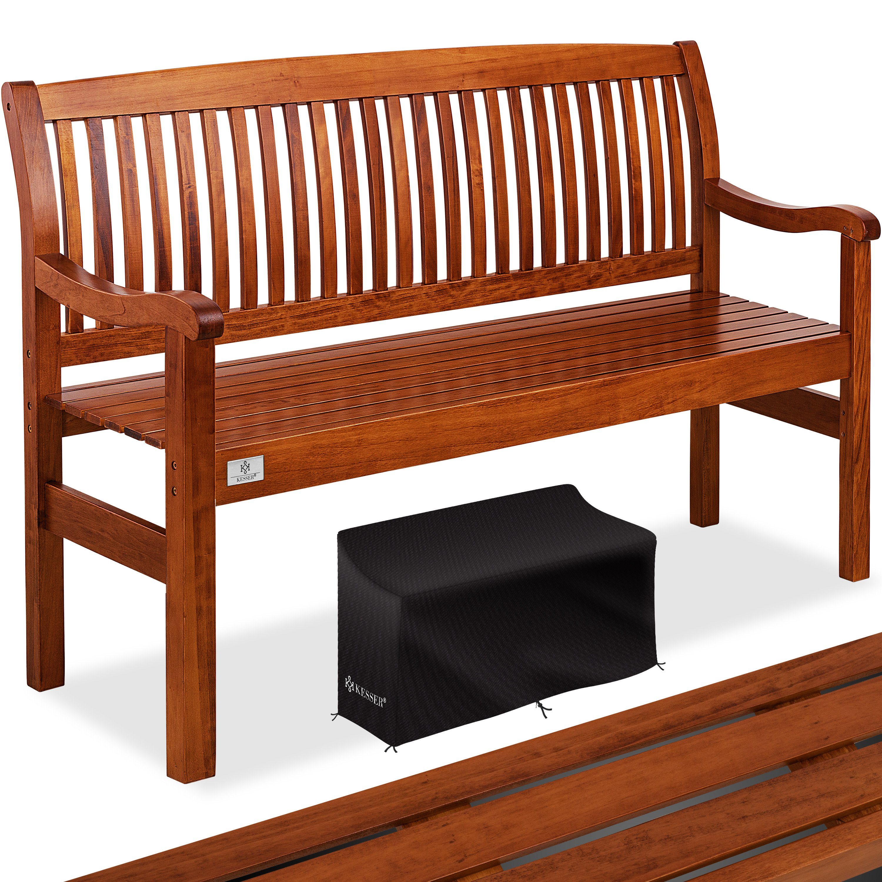KESSER Gartenbank, Gartenbank Holz Holzbank wetterfest Parkbank Massivholz
