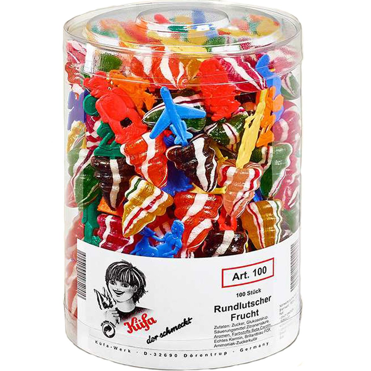 KUEFA Süßigkeit, Küfa Rundlutscher Frucht Lutscher mit Fruchtgeschmack 100 Stück 1800g