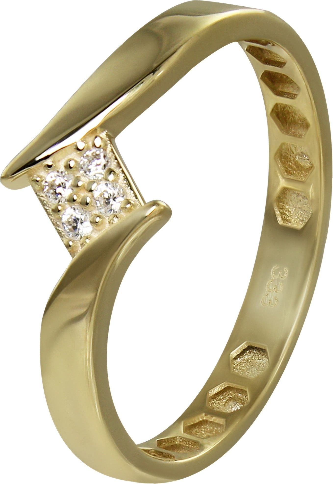 GoldDream Goldring GoldDream Gold Ring Square Gr.54 (Fingerring), Damen Ring Square, 54 (17,2), 333 Gelbgold - 8 Karat, gold, weiß