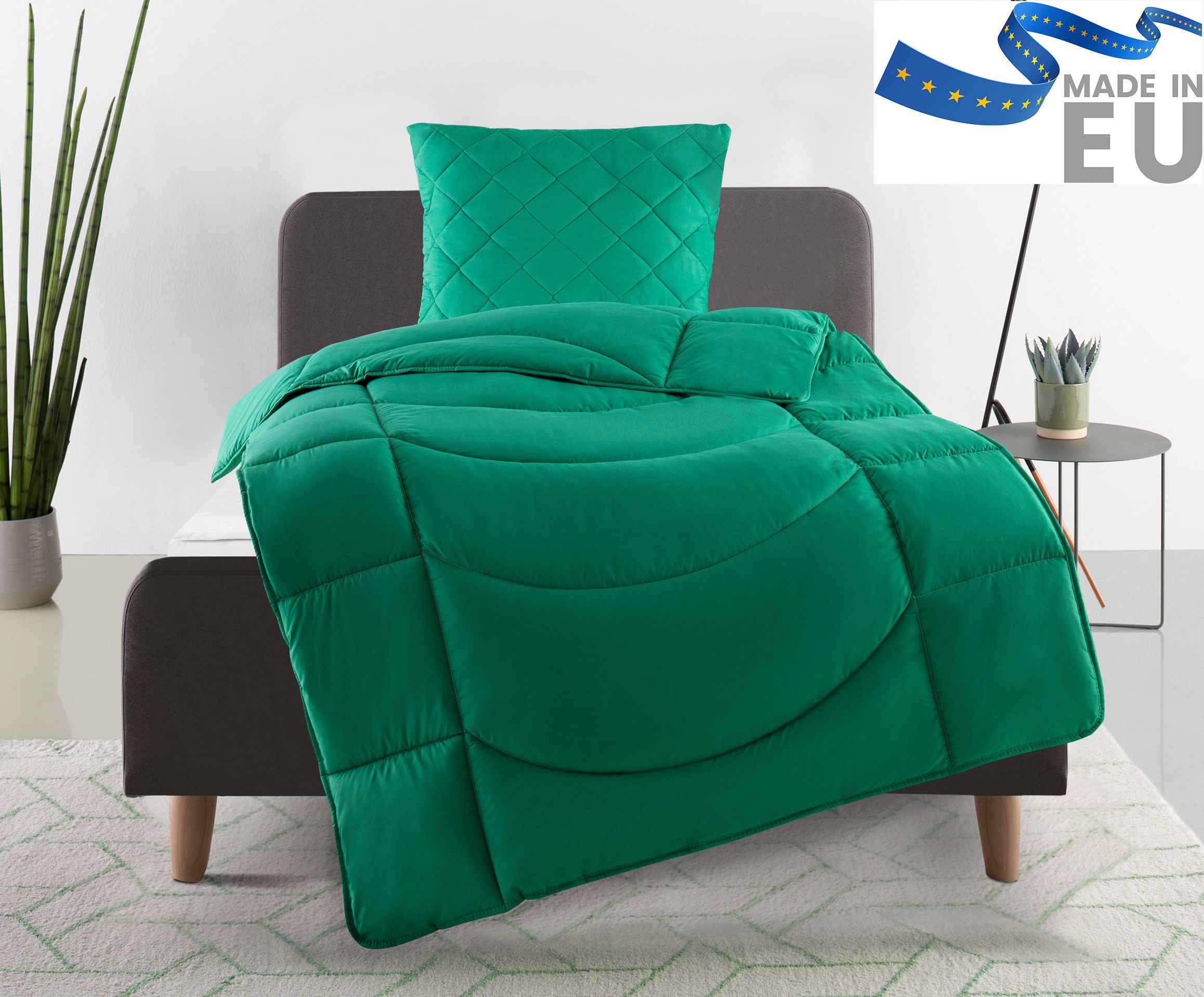 my home Steppbett + Kopfkissen Microlux, Bettdecke 135x200 cm, 155x220 cm, günstig online kaufen