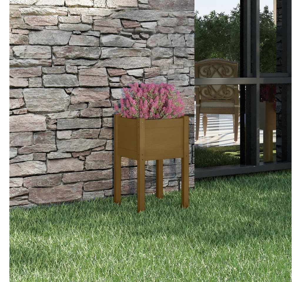 Thumbnail - vidaXL Blumenkasten Pflanzkübel Honigbraun 40x40x70 cm Massivholz Kiefer