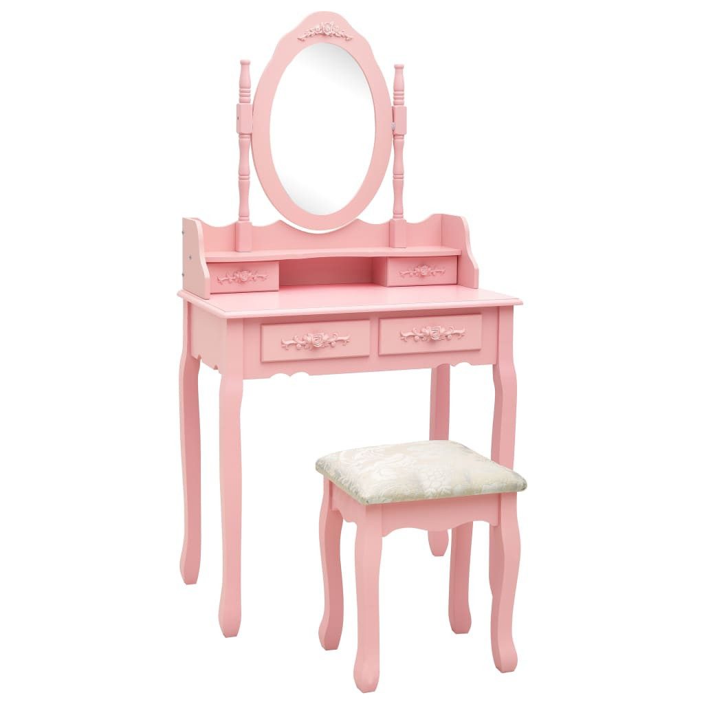 vidaXL Schminktisch Schminktisch-Set mit Hocker Rosa günstig online kaufen