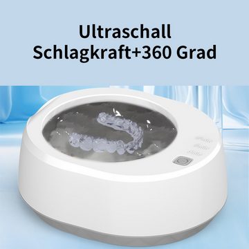 Novzep Ultraschallreiniger Ultraschallreiniger, 340 ml großes Fassungsvermögen, Zahnersatz- und Schmuckreiniger für zu Hause
