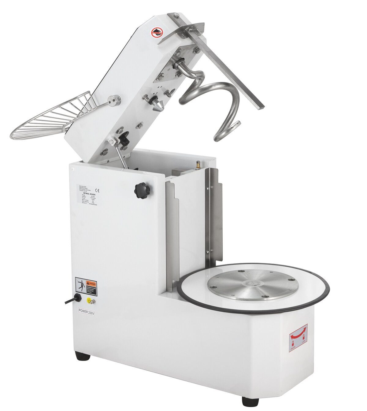 GastroHero Küchenmaschine Spiralteigknetmaschine ECO 30 Liter 230 V variabler Kopf Edelstahl, 1500 W, 30 l Schüssel, Europäische Hygienevorschriften, robuster T – Bild 4 von 5