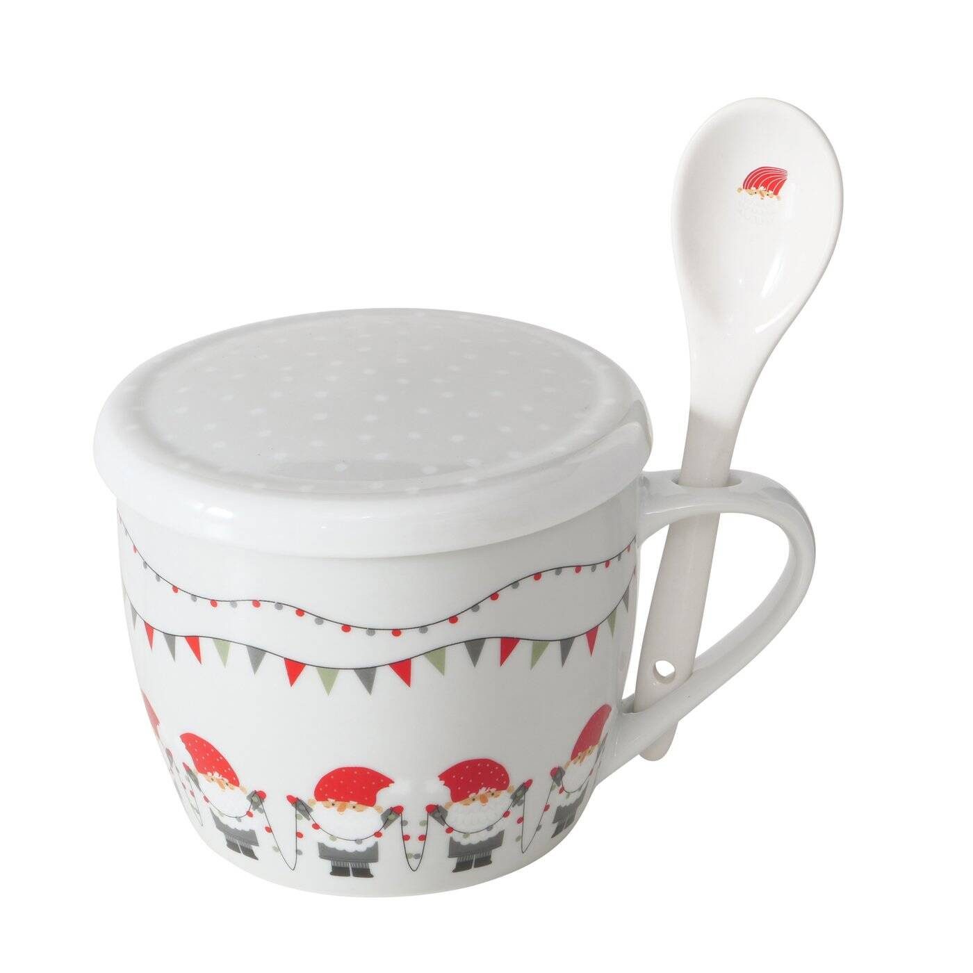 BOLTZE GRUPPE GmbH Кружки MONTI, Porzellan, Weihnachtstasse inkl. Deckel und Löffel