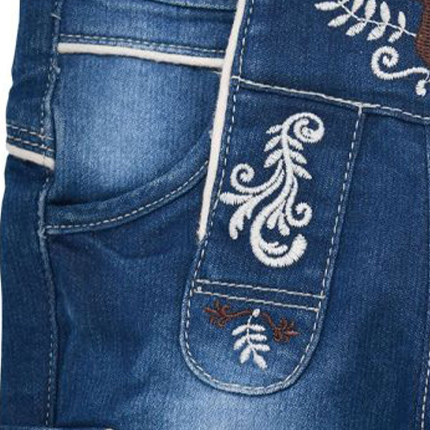 BONDI Trachtenlederhose BONDI Lange Baby Jungen Jeans 91842, Blue denim