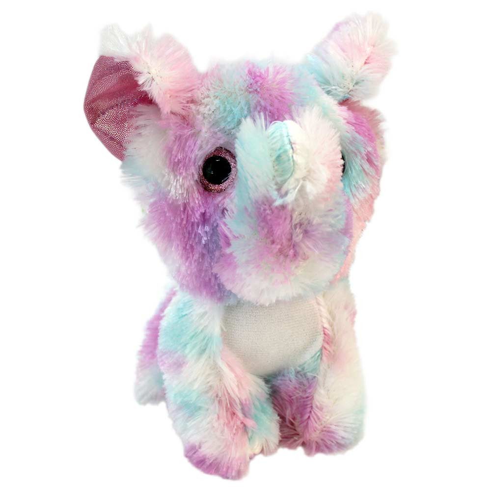 Rasehorn Kuscheltier Bunter Elefant Kuscheltier Glitzeraugen - ca. 20 cm (1-St)