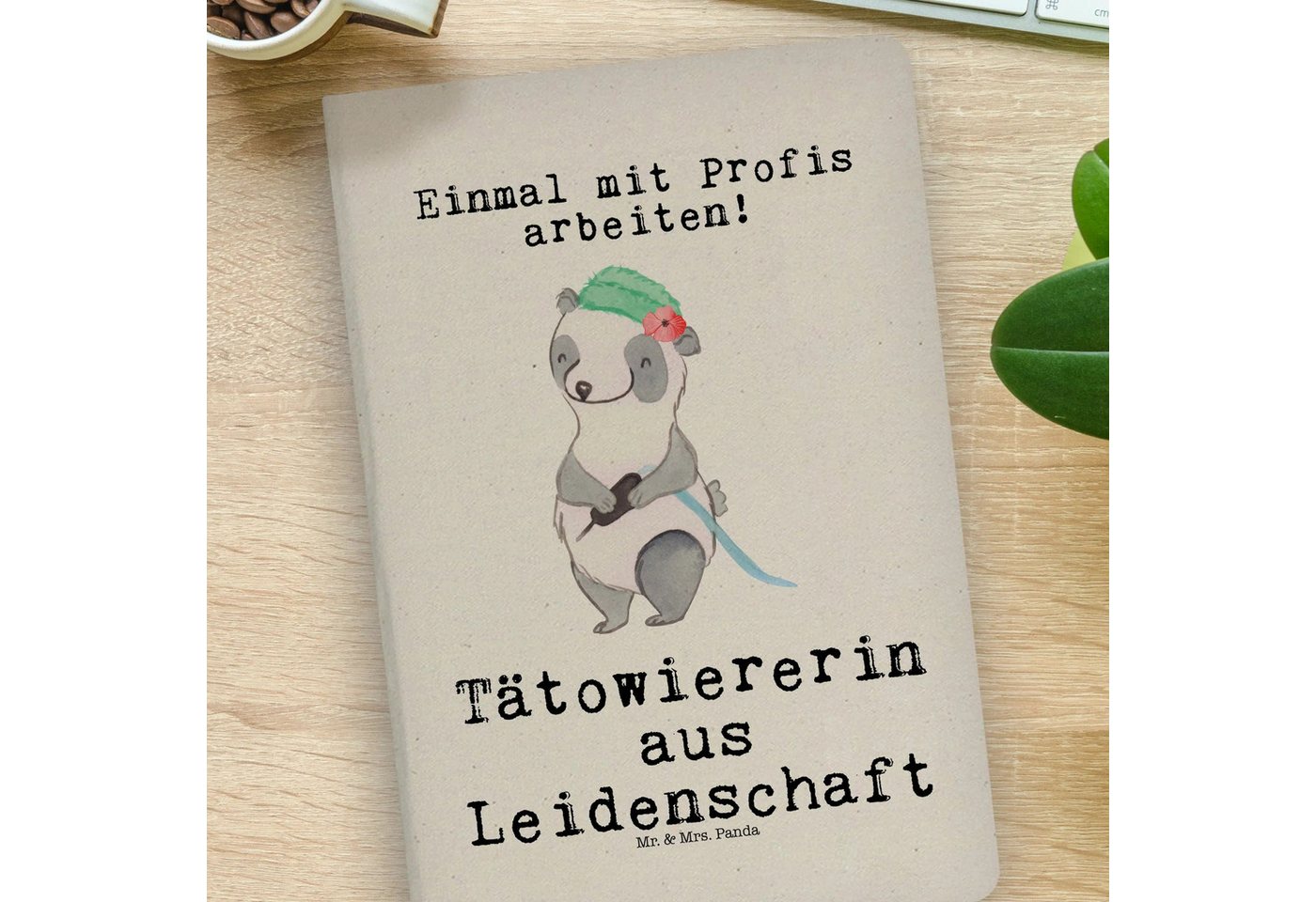 Thumbnail - Mr. & Mrs. Panda Notizbuch Tätowiererin Leidenschaft - Transparent - Geschenk, Notizbuch A4 Lini Mr. & Mrs. Panda, Bezau...