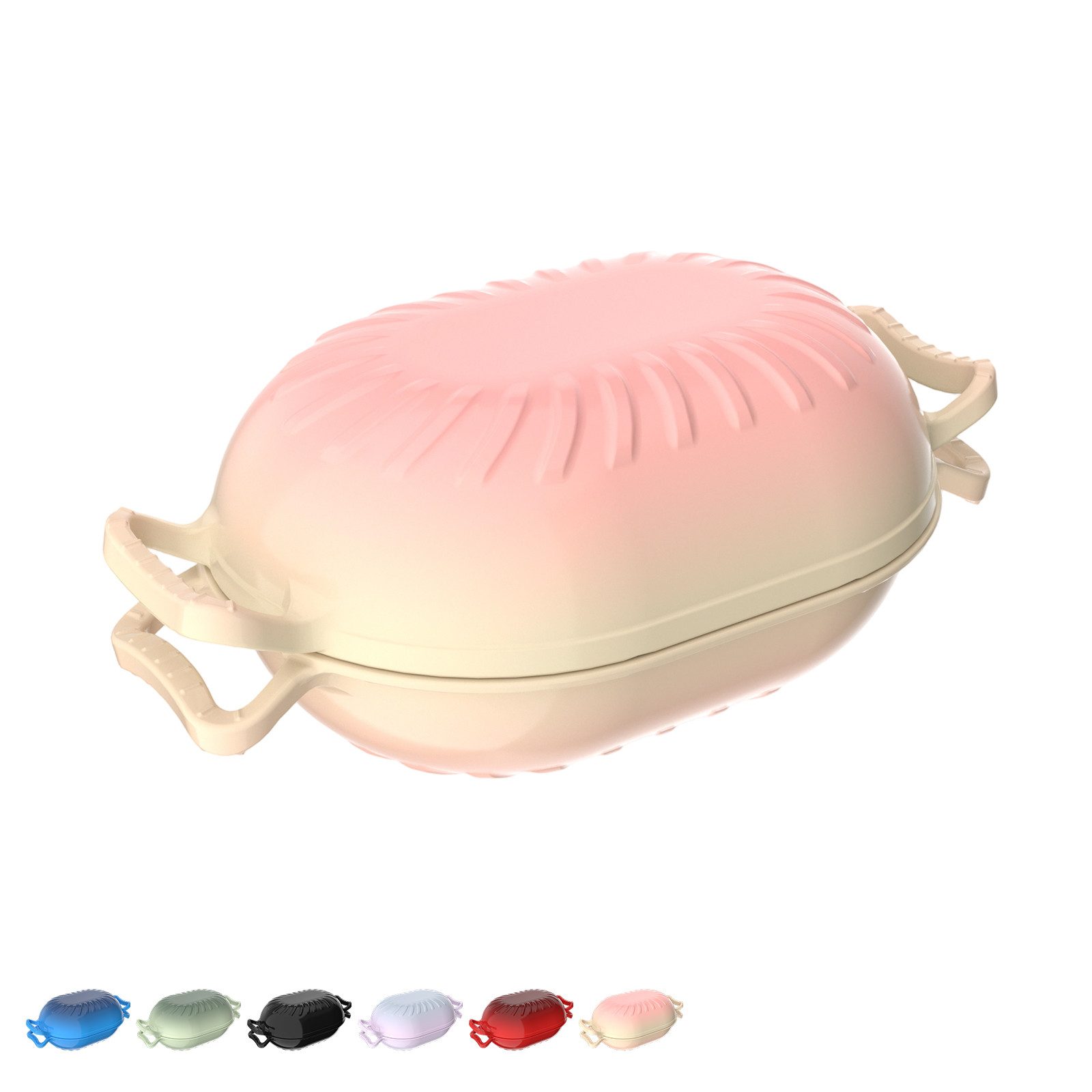 LALAHO Bratentopf Gusseiserner Topf (4,7/7,1 l), oval/bonbonförmig, Mit Handschuhen, hitzebeständiger Matte