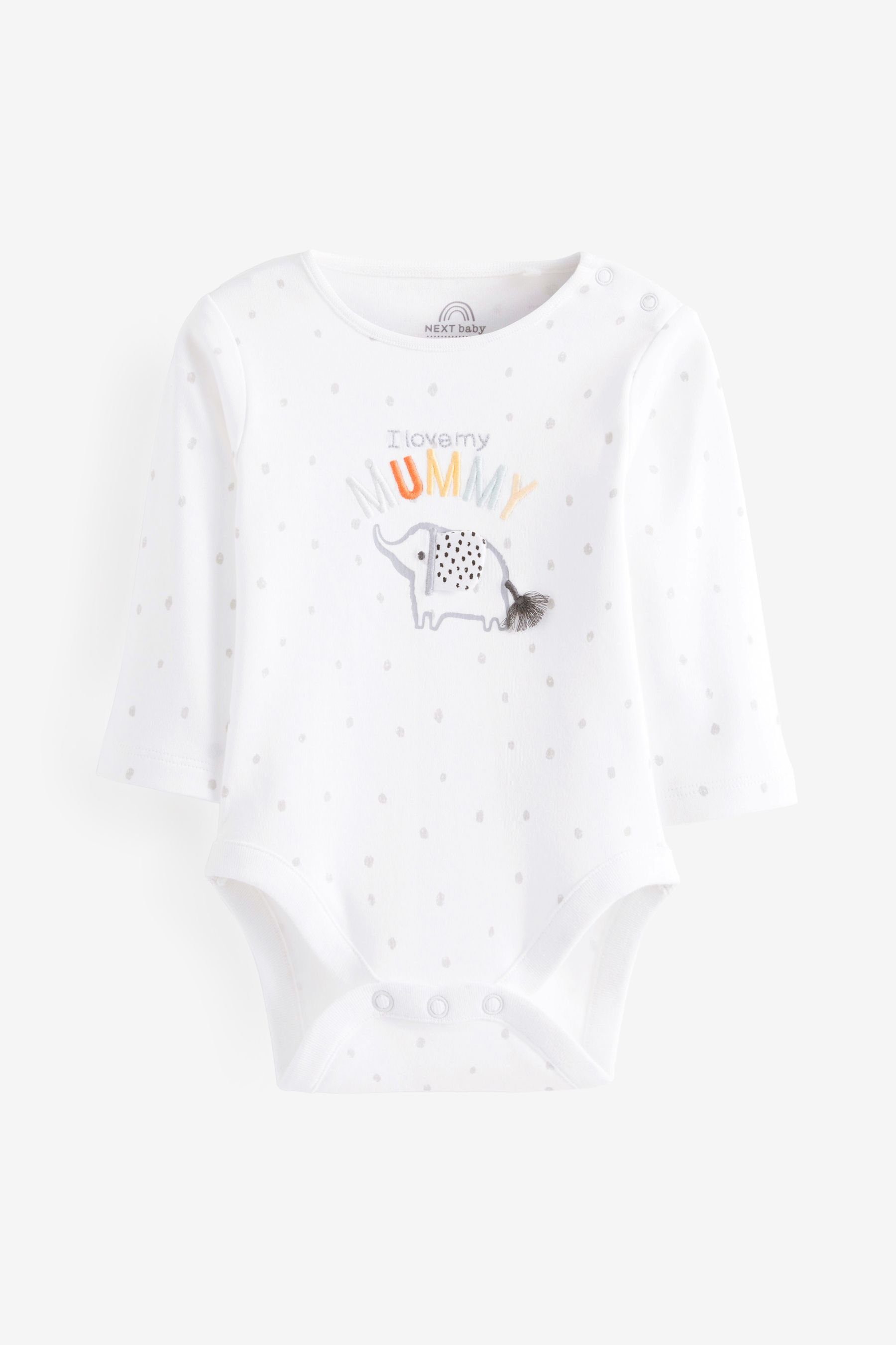 Next Langarmbody Baby-Body mit langem Arm (1-tlg) Mummy Elephant | Shirtbodies