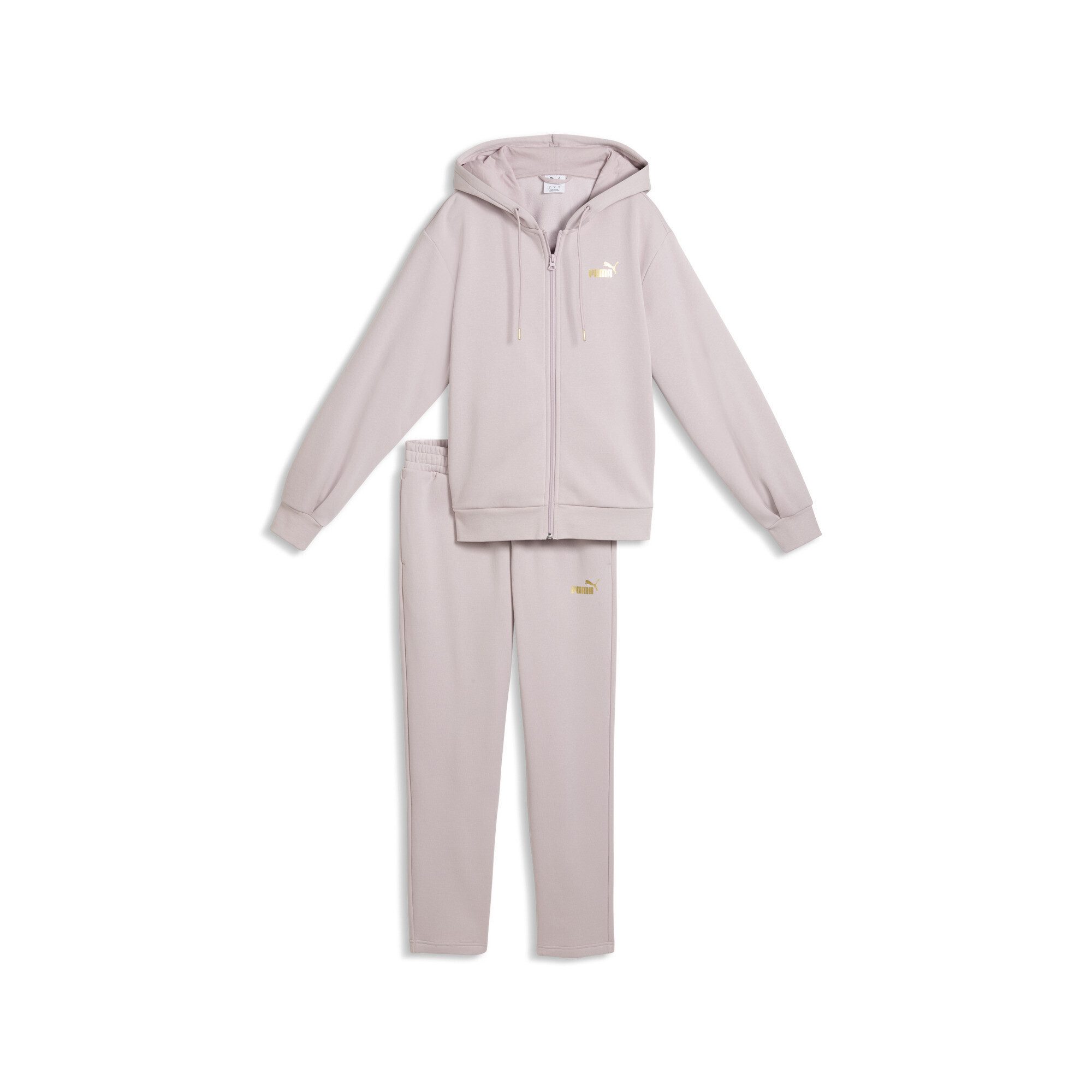 PUMA Jogginganzug Metallic Trainingsanzug mit Kapuze Damen