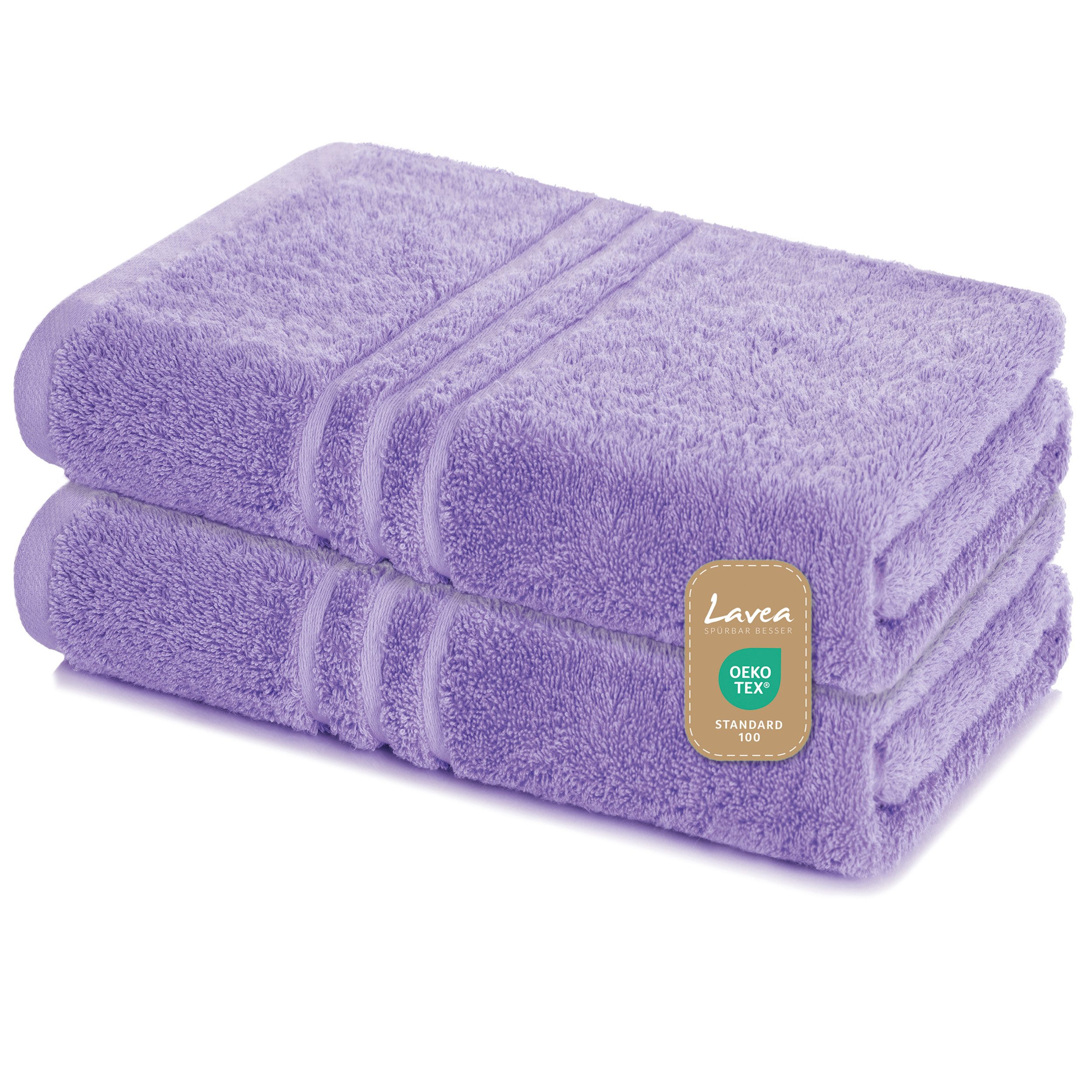 Lavea Saunatuch Set Saunahandtuch 80x200 cm Elena Frottee, Sauna-Handtücher, 100% Baumwolle (Set, 2-St), 500 g/m² Frottier, weich & saugstark, pflegeleicht